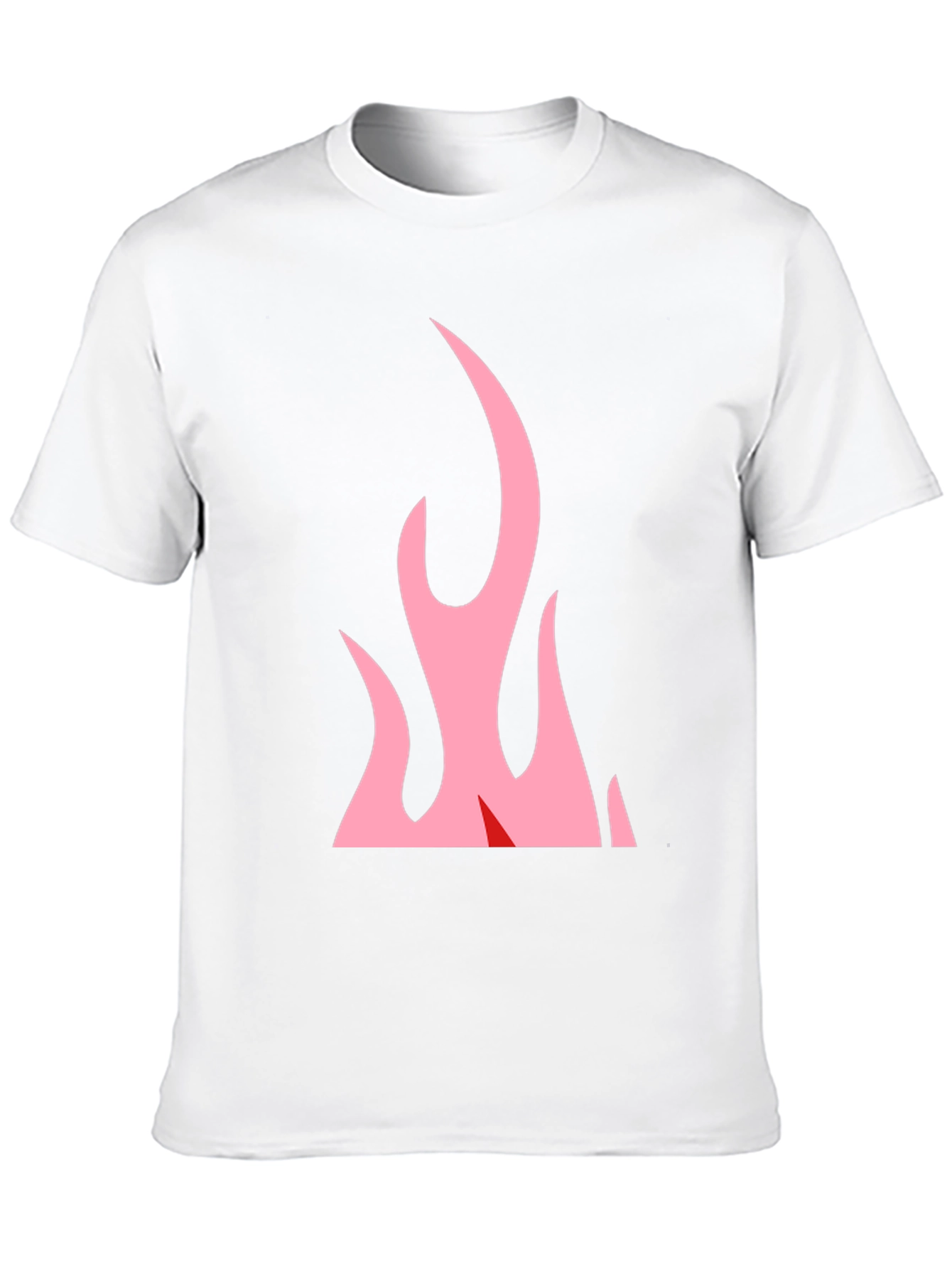 Black T-Shirt with Pink Flames Graphic