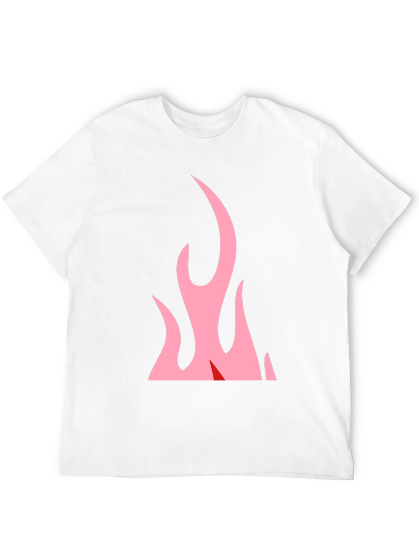Black T-Shirt with Pink Flames Graphic
