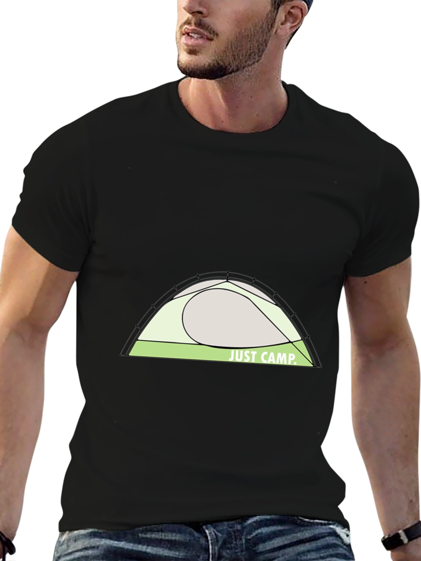 Just Camp Black T-Shirt - Outdoor Adventure