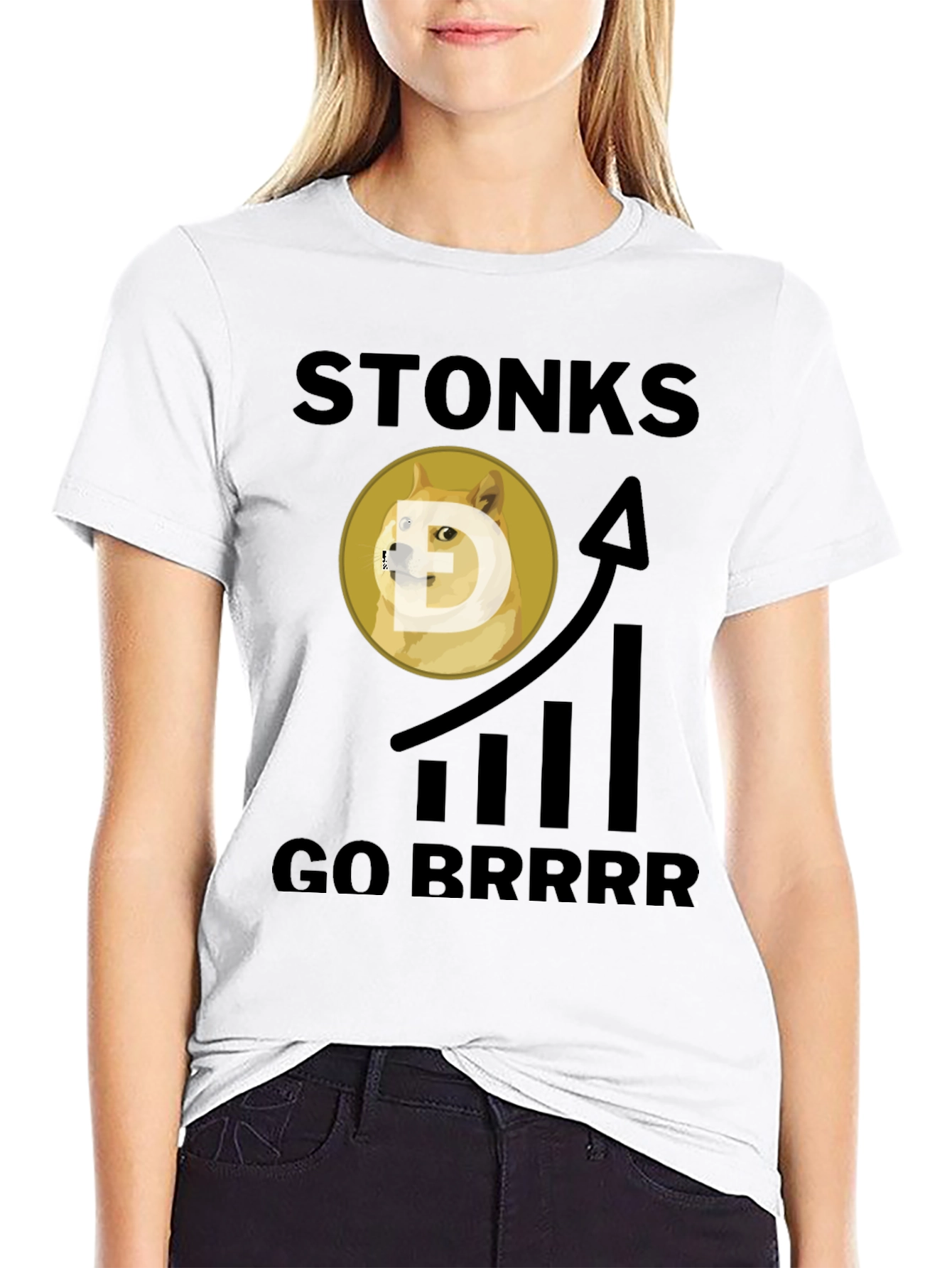 Stonks Go Brrr Black Graphic Tee