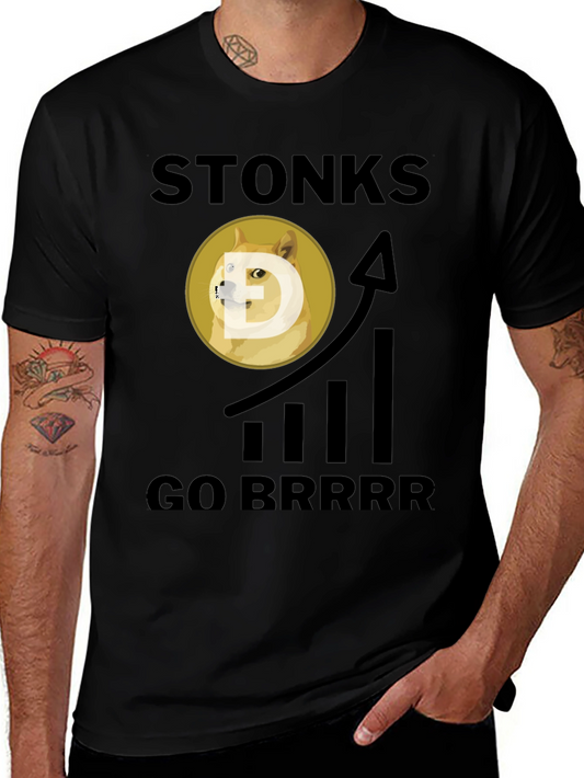 Stonks Go Brrr Black Graphic Tee