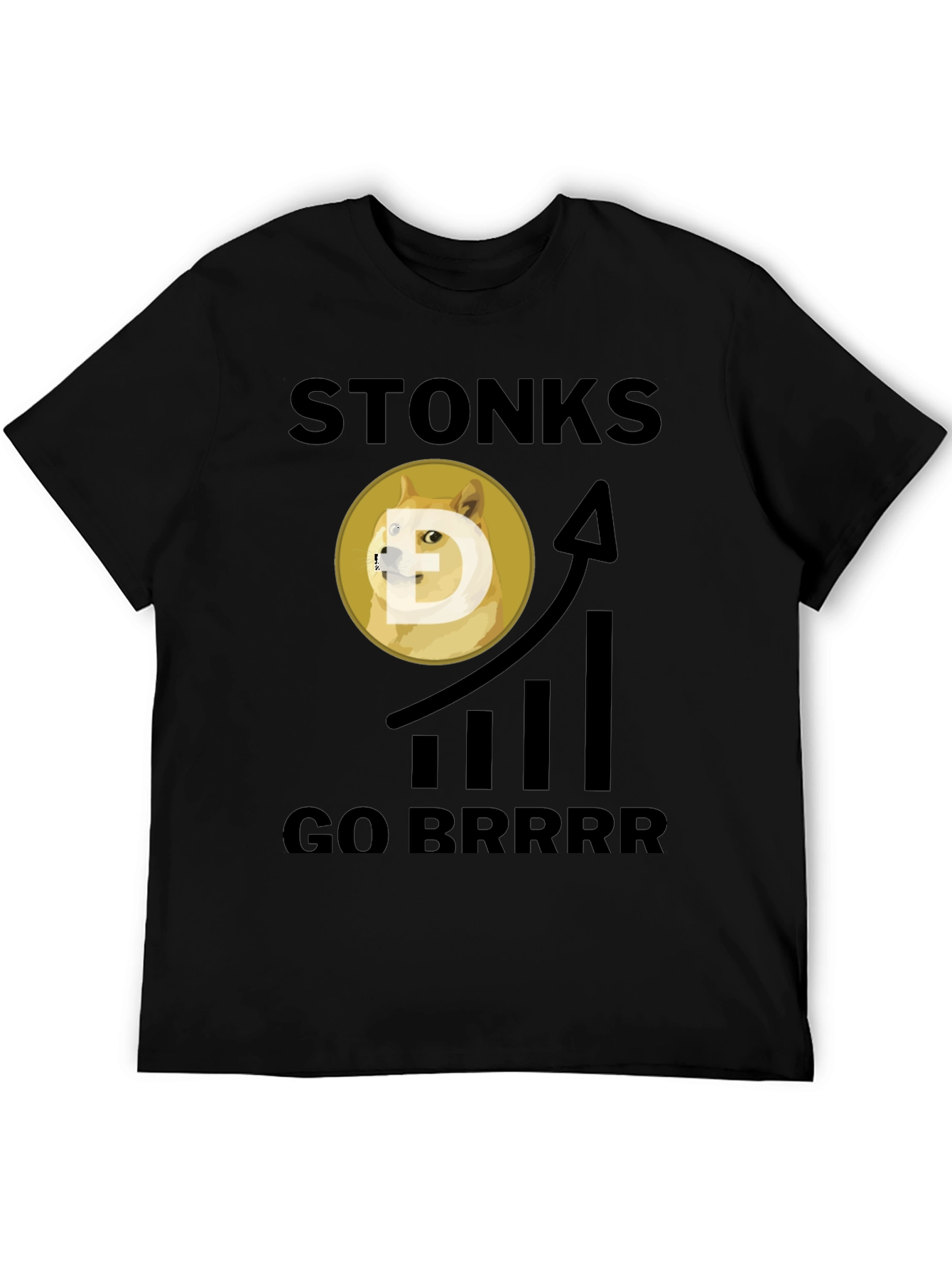 Stonks Go Brrr Black Graphic Tee