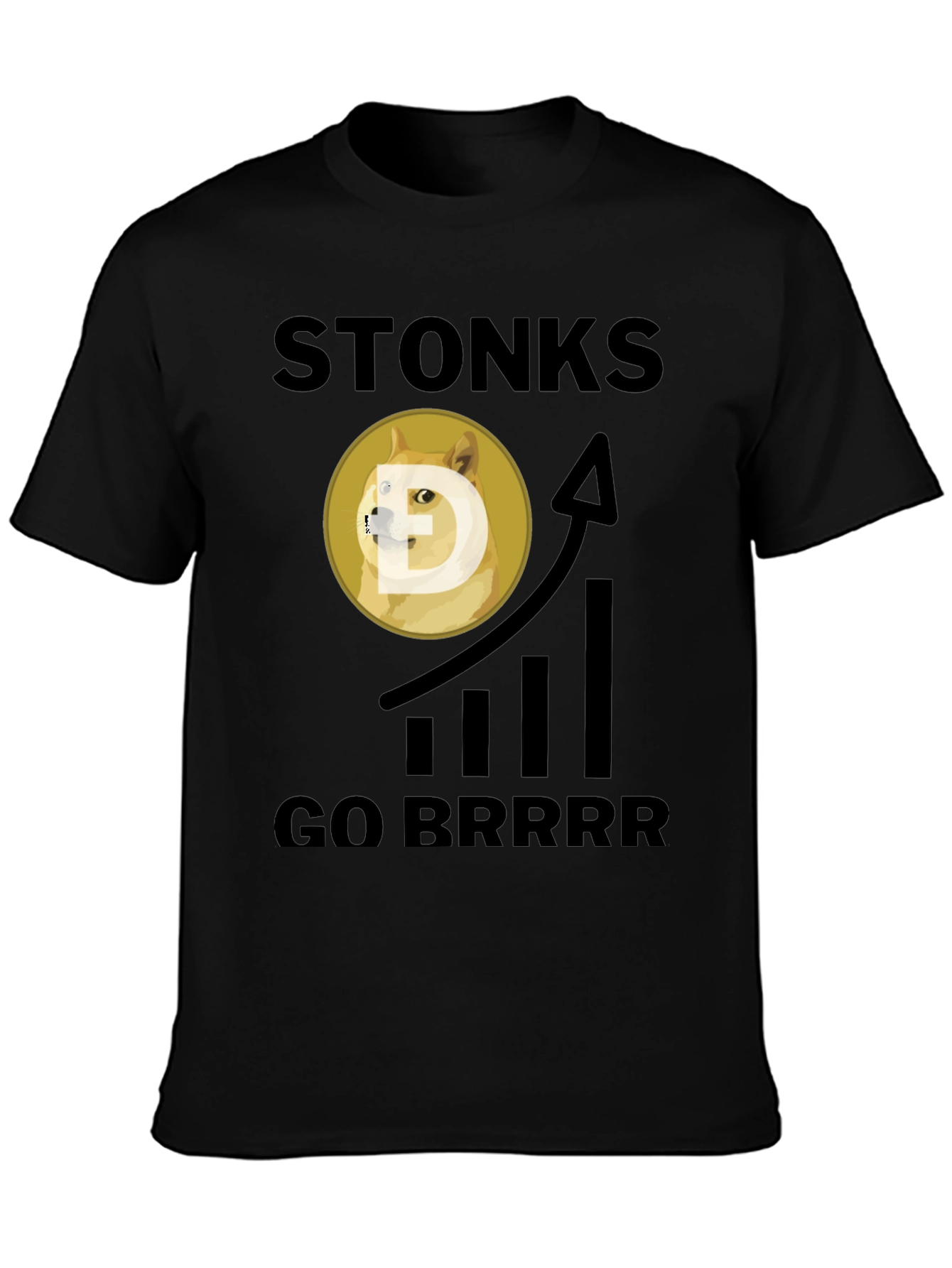 Stonks Go Brrr Black Graphic Tee