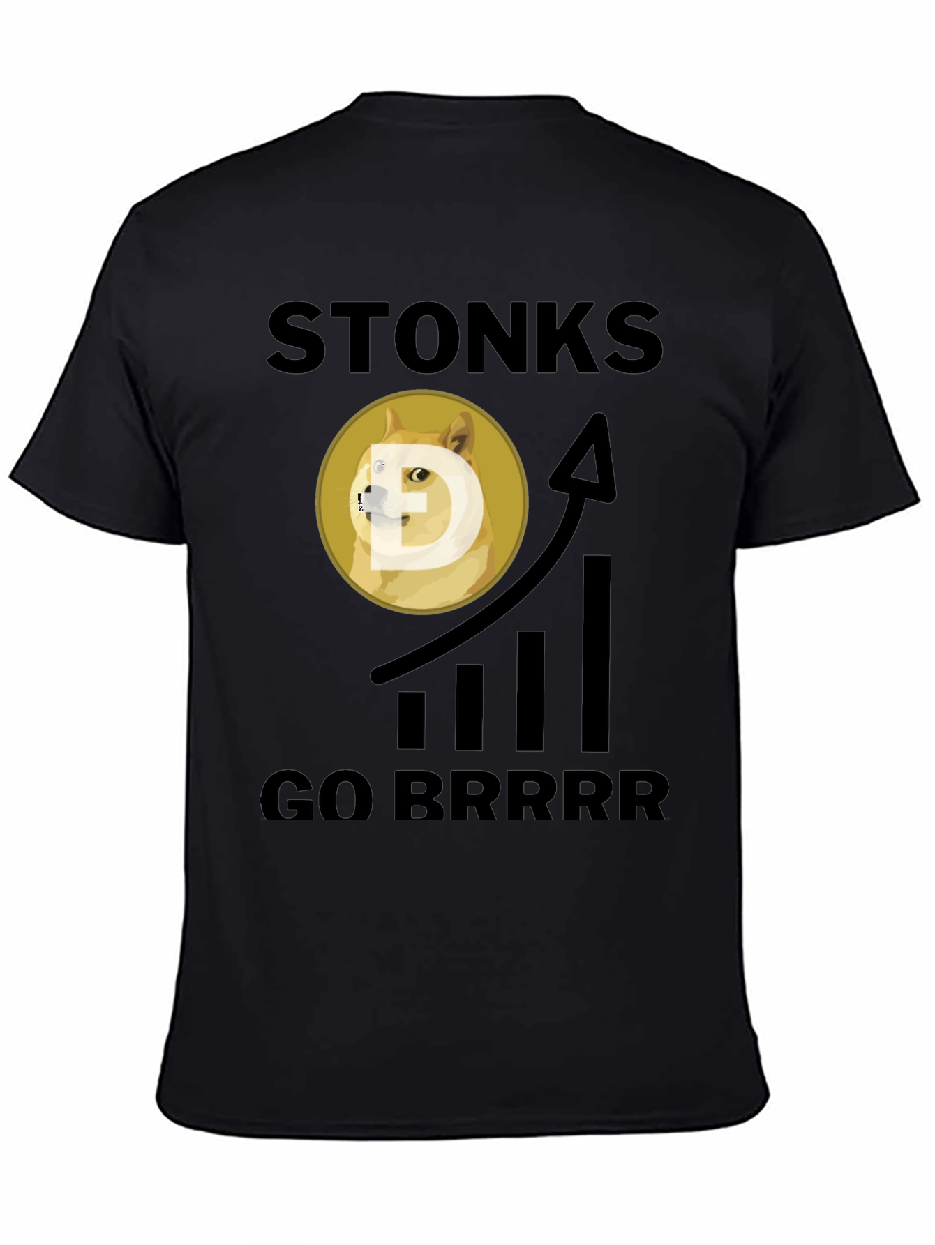 Stonks Go Brrr Black Graphic Tee