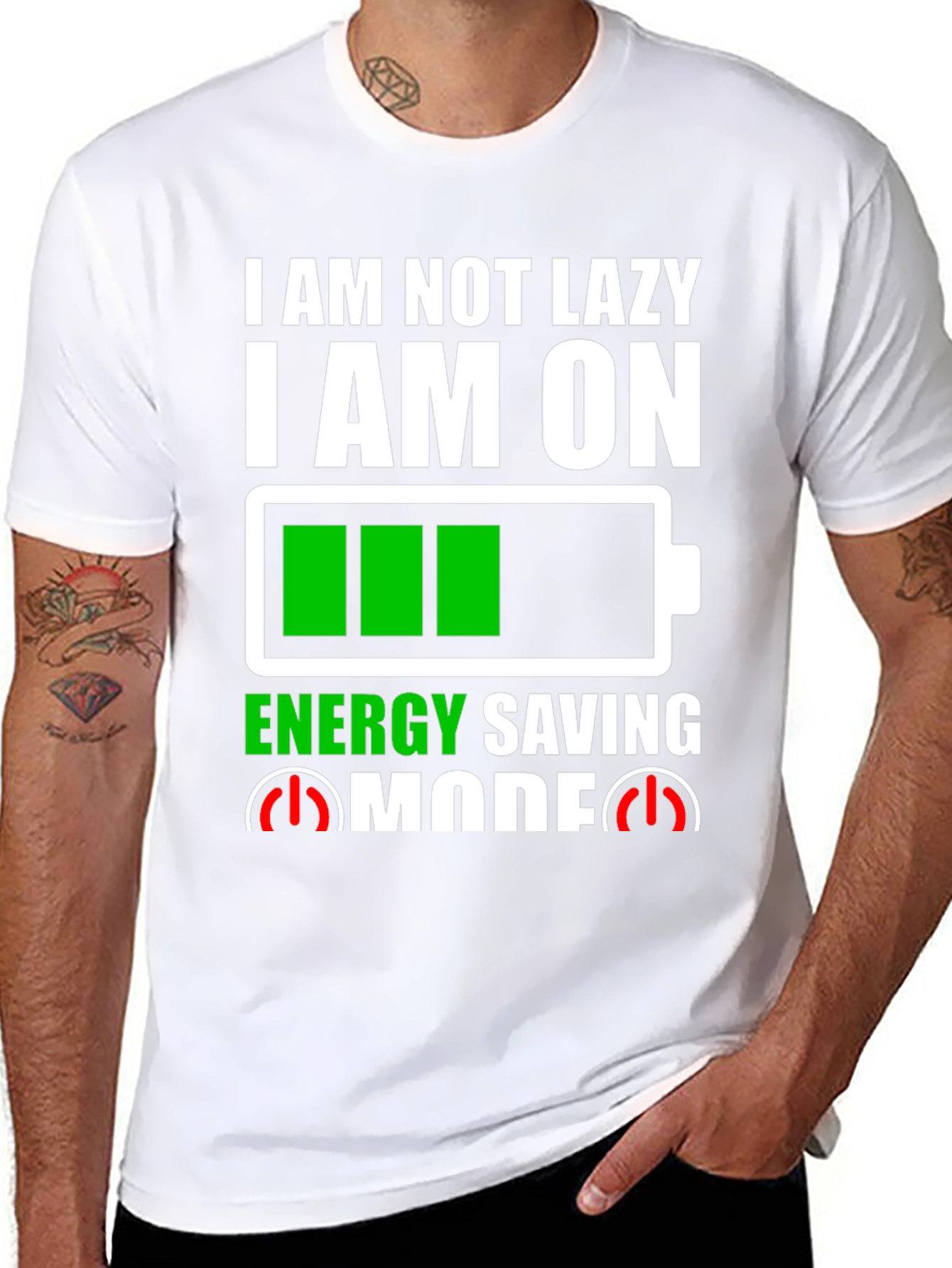 I Am Not Lazy Energy Saving Mode Graphic Tee