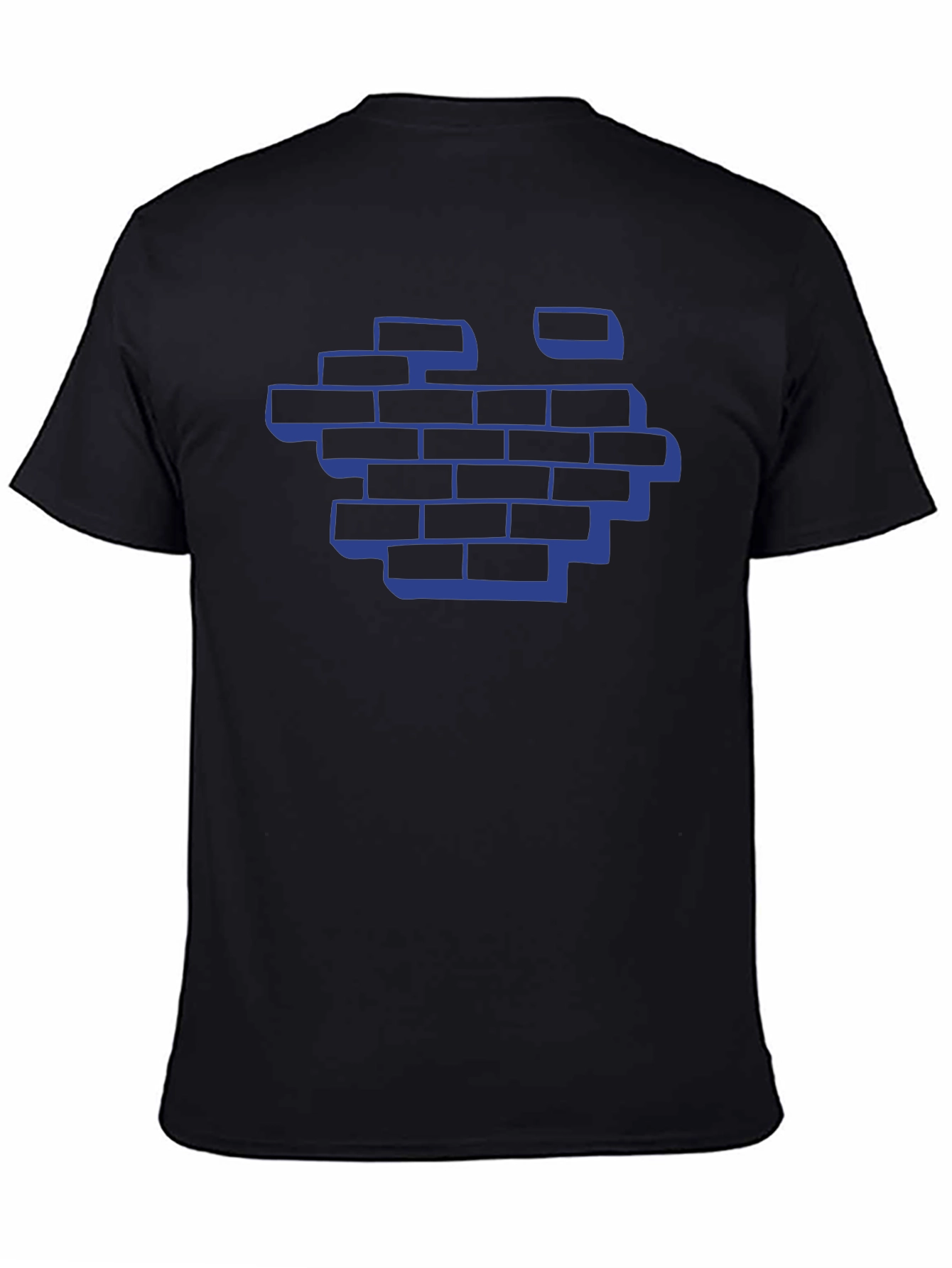 Blue Brick Wall Graphic Tee - Modern Streetwear