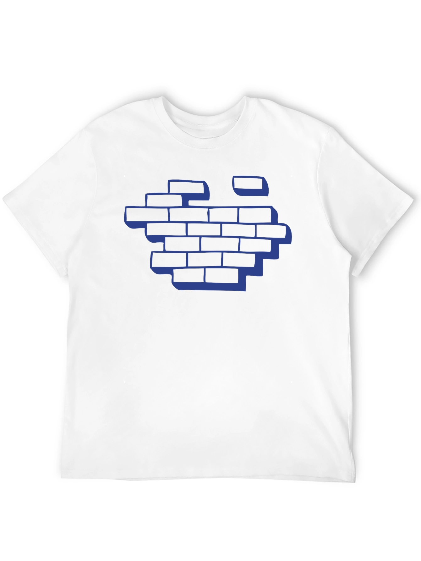 Blue Brick Wall Graphic Tee - Modern Streetwear