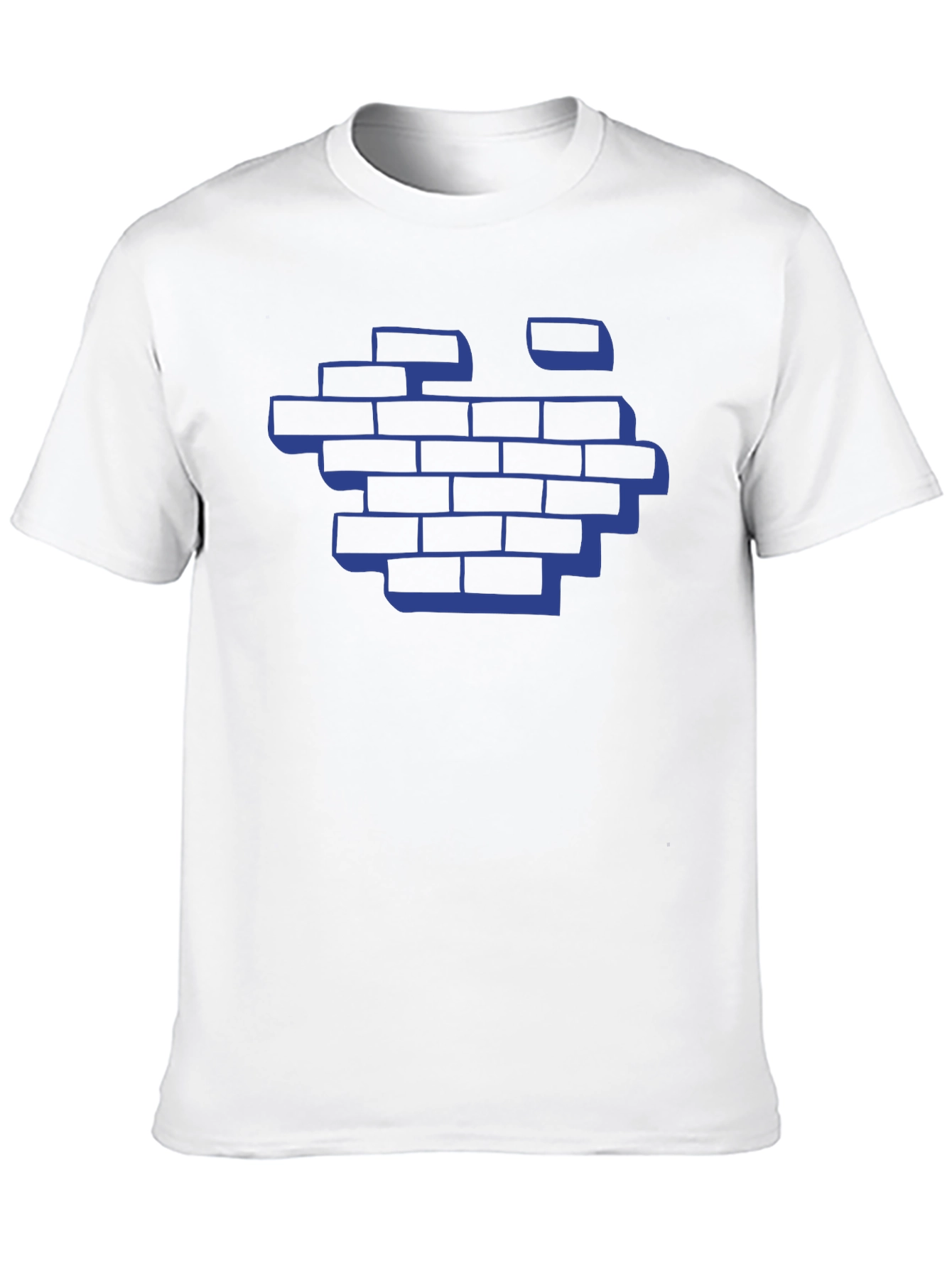 Blue Brick Wall Graphic Tee - Modern Streetwear