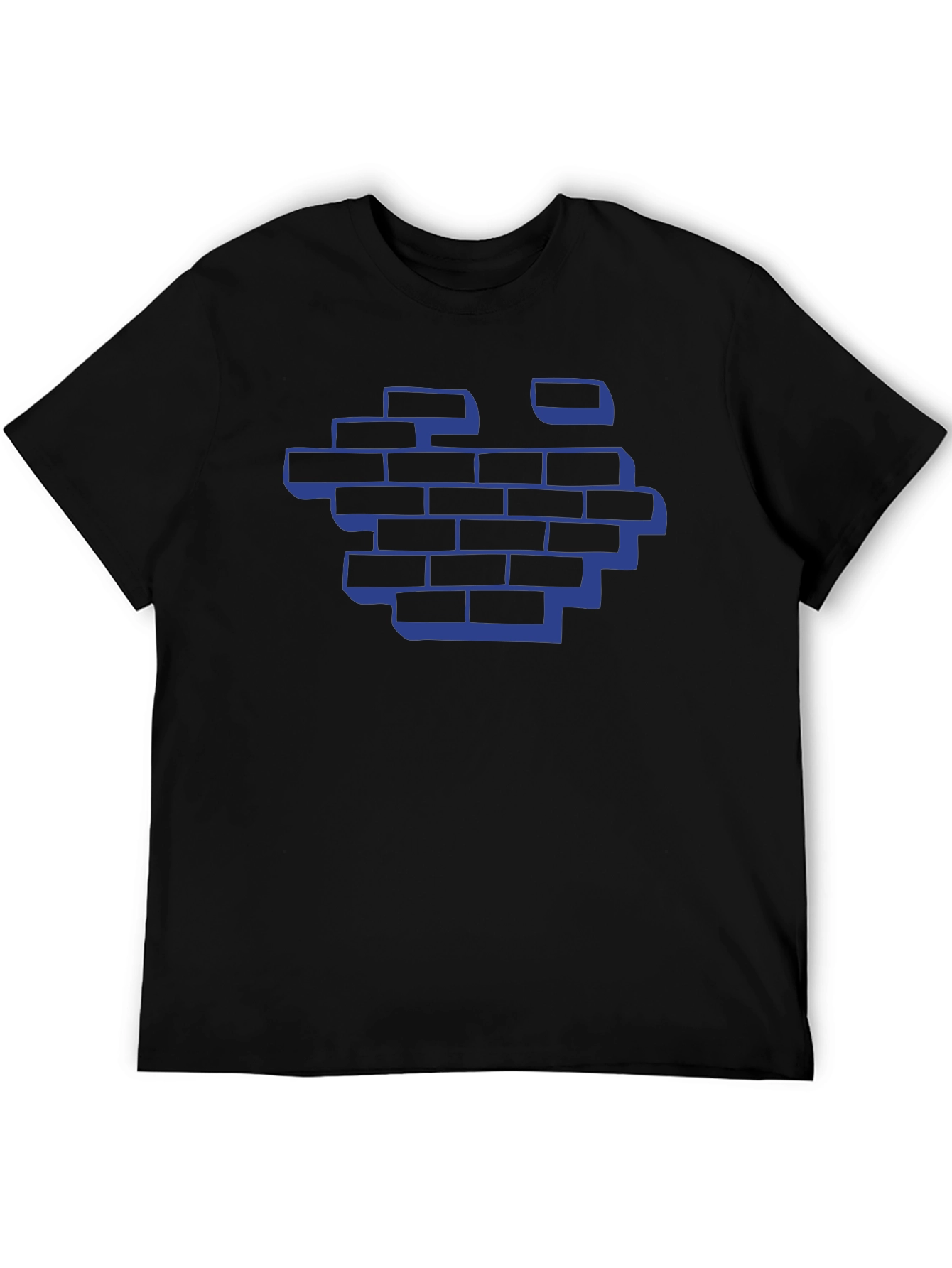 Blue Brick Wall Graphic Tee - Modern Streetwear