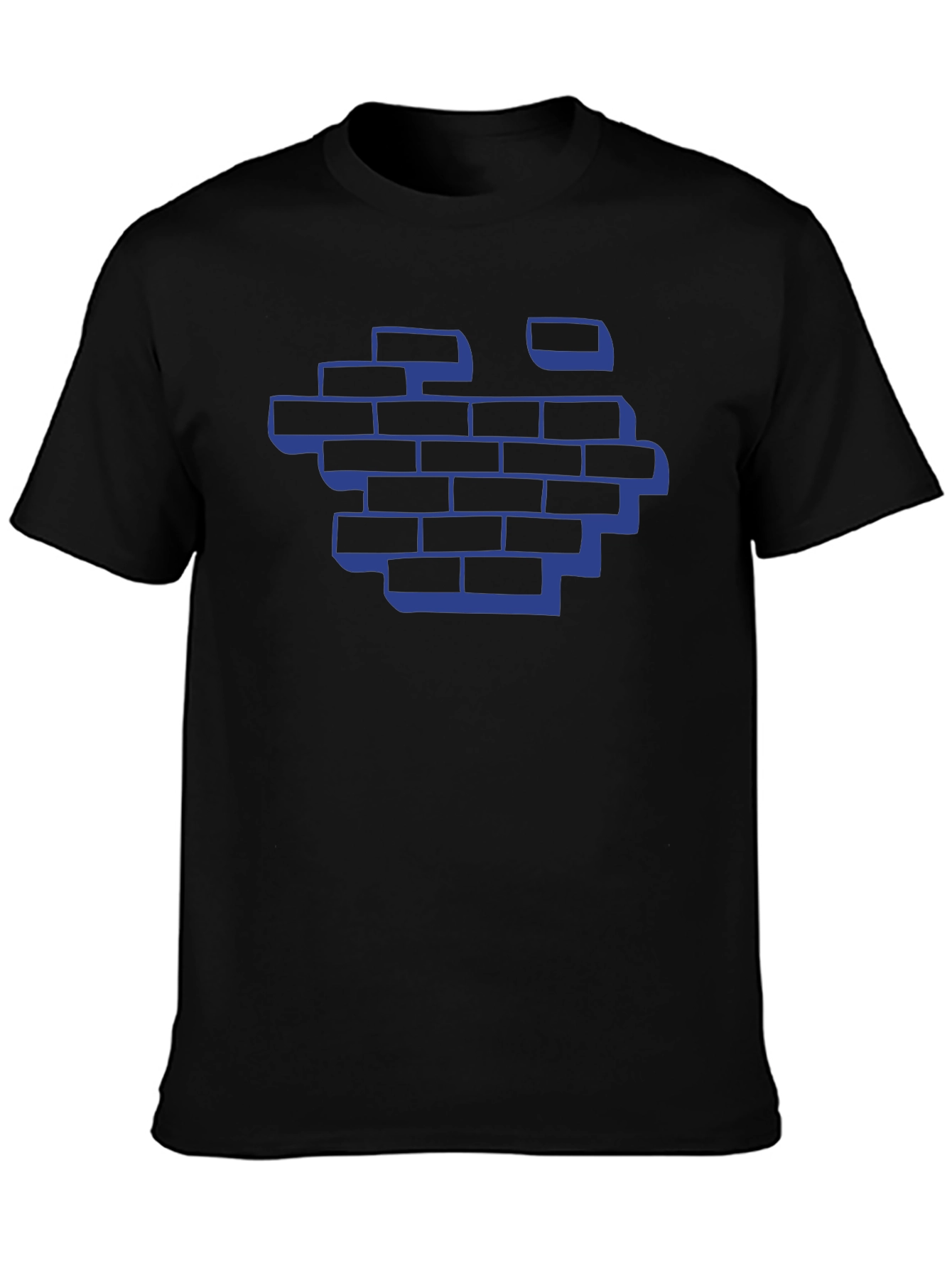 Blue Brick Wall Graphic Tee - Modern Streetwear