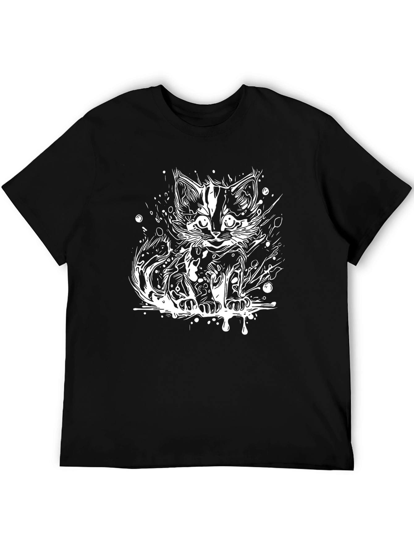Cool Cat Graphic Tee - Modern Black T-Shirt