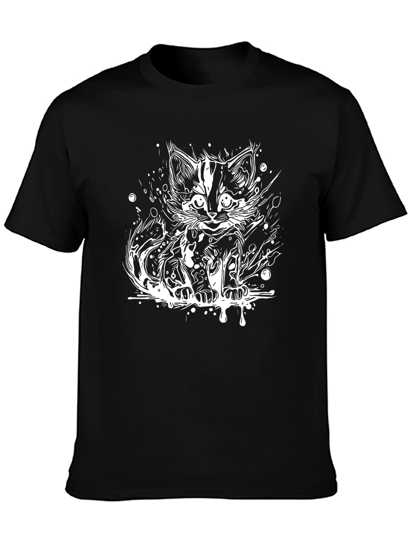 Cool Cat Graphic Tee - Modern Black T-Shirt