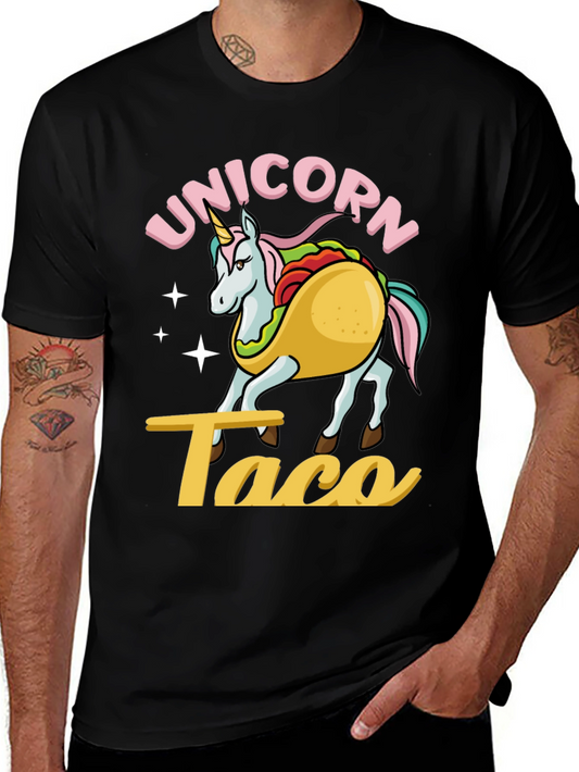 Unicorn Taco Graphic T-Shirt - Novelty Funny Food Tee