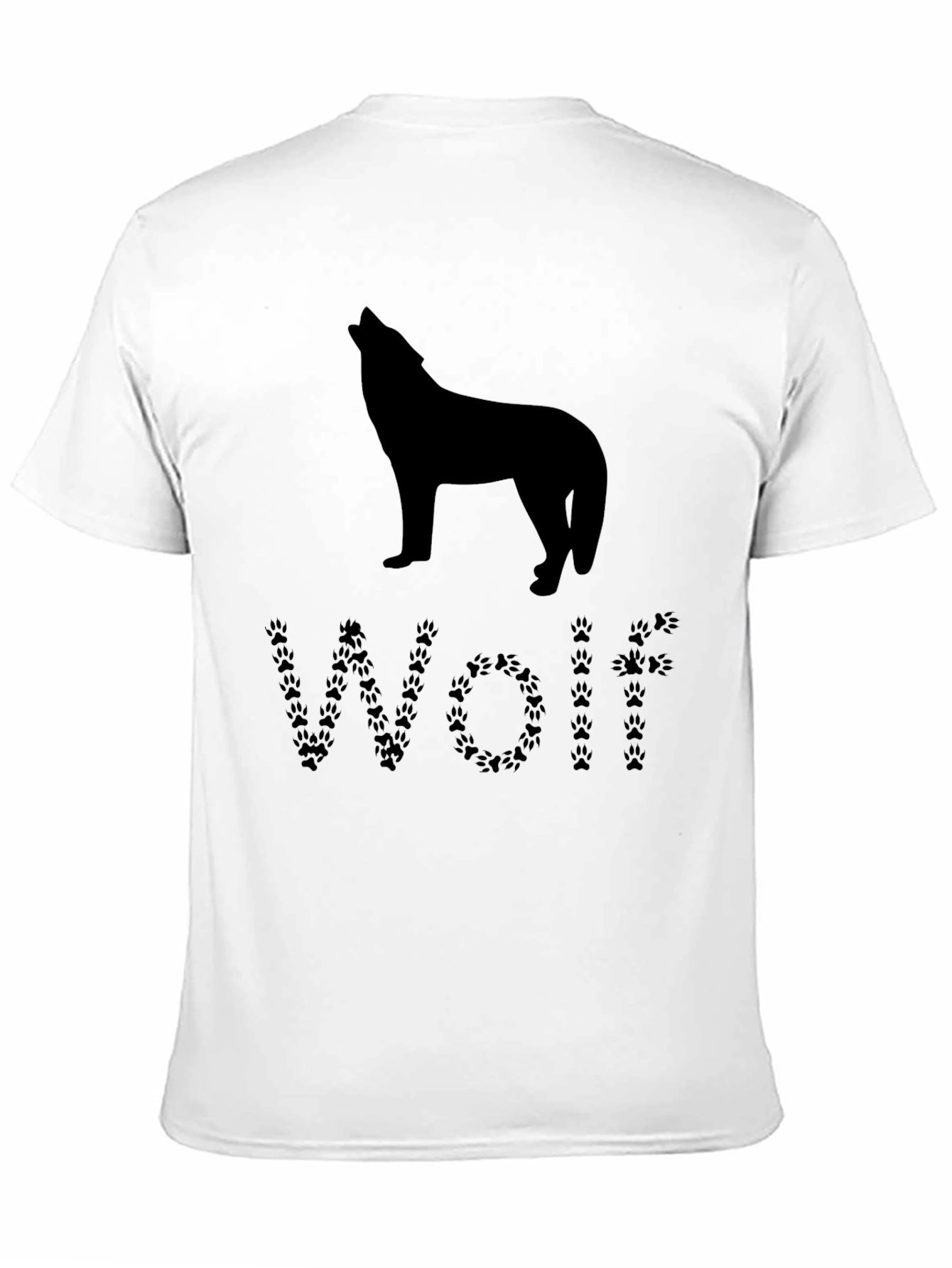 Wolf Silhouette T-Shirt - Animal Paw Print Design