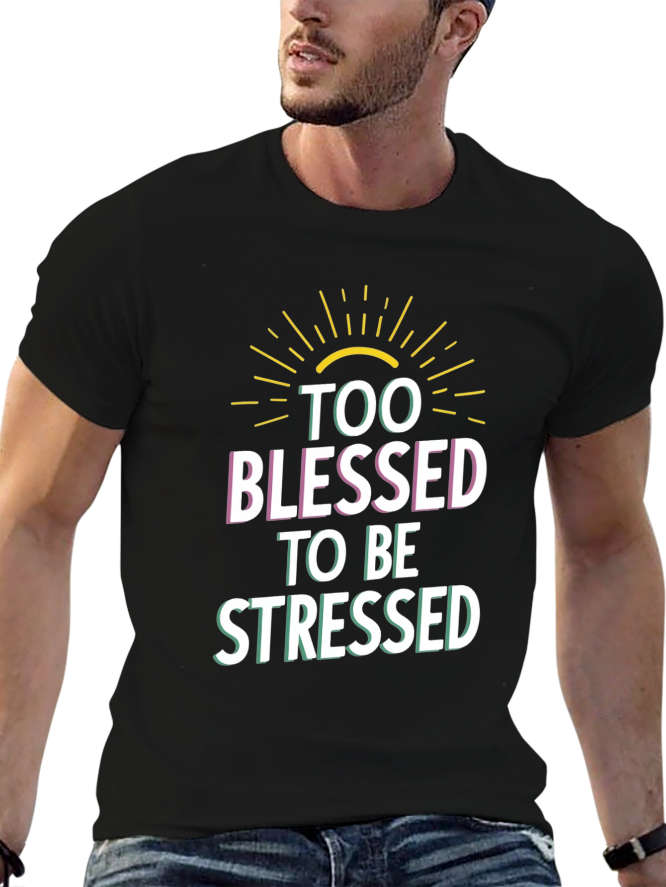 Too Blessed to be Stressed Graphic T-Shirt