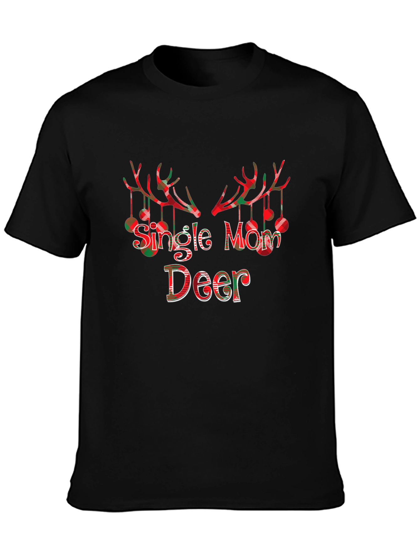 Single Mom Deer Christmas T-Shirt