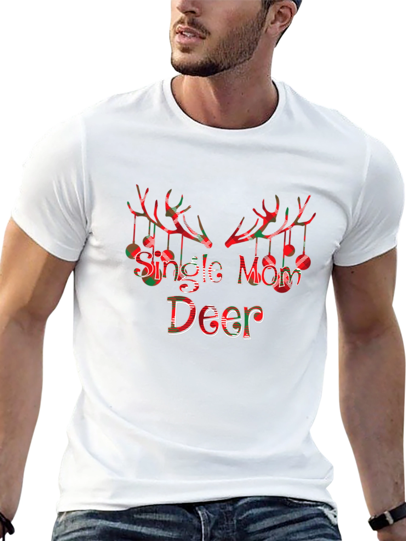 Single Mom Deer Christmas T-Shirt