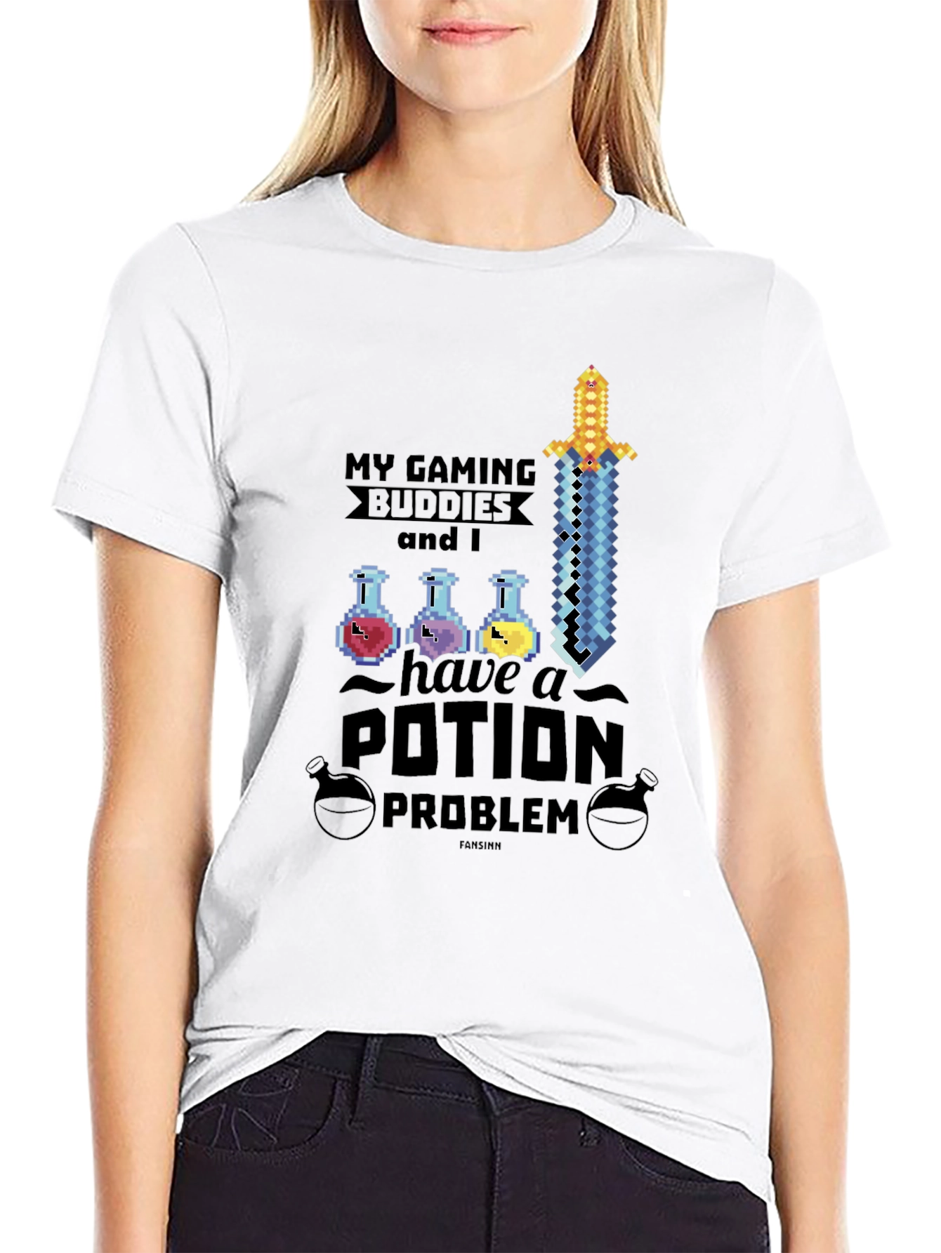 Gaming Buddies Potion Problem Black T-Shirt
