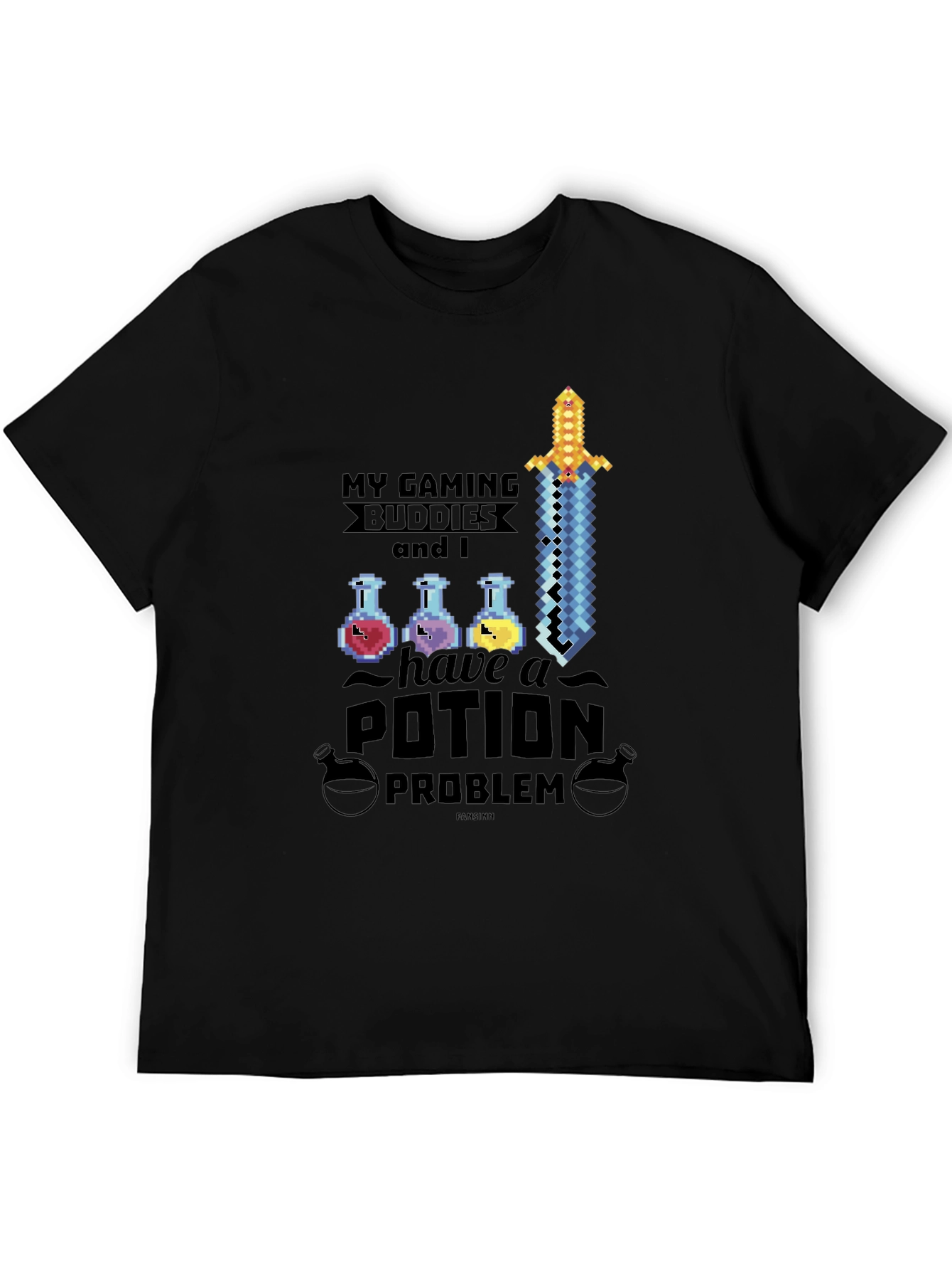 Gaming Buddies Potion Problem Black T-Shirt