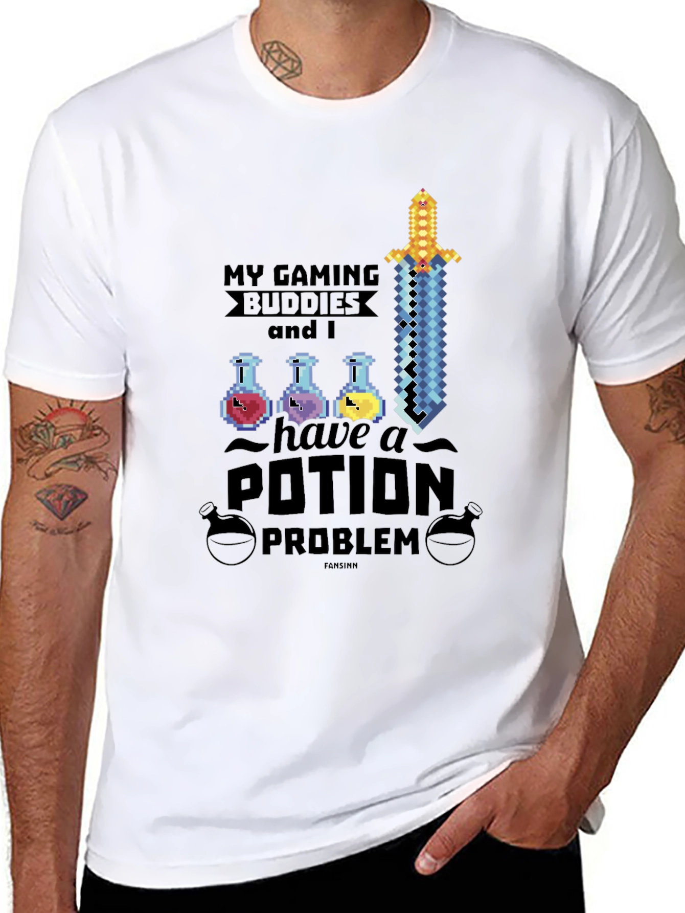 Gaming Buddies Potion Problem Black T-Shirt