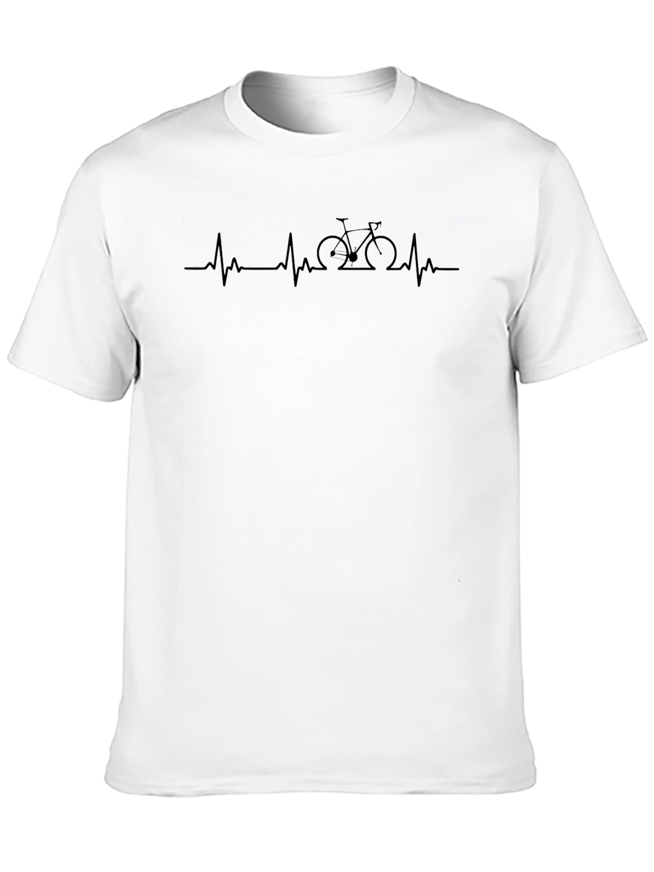 Heartbeat Bicycle Rider Graphic Tee - Black