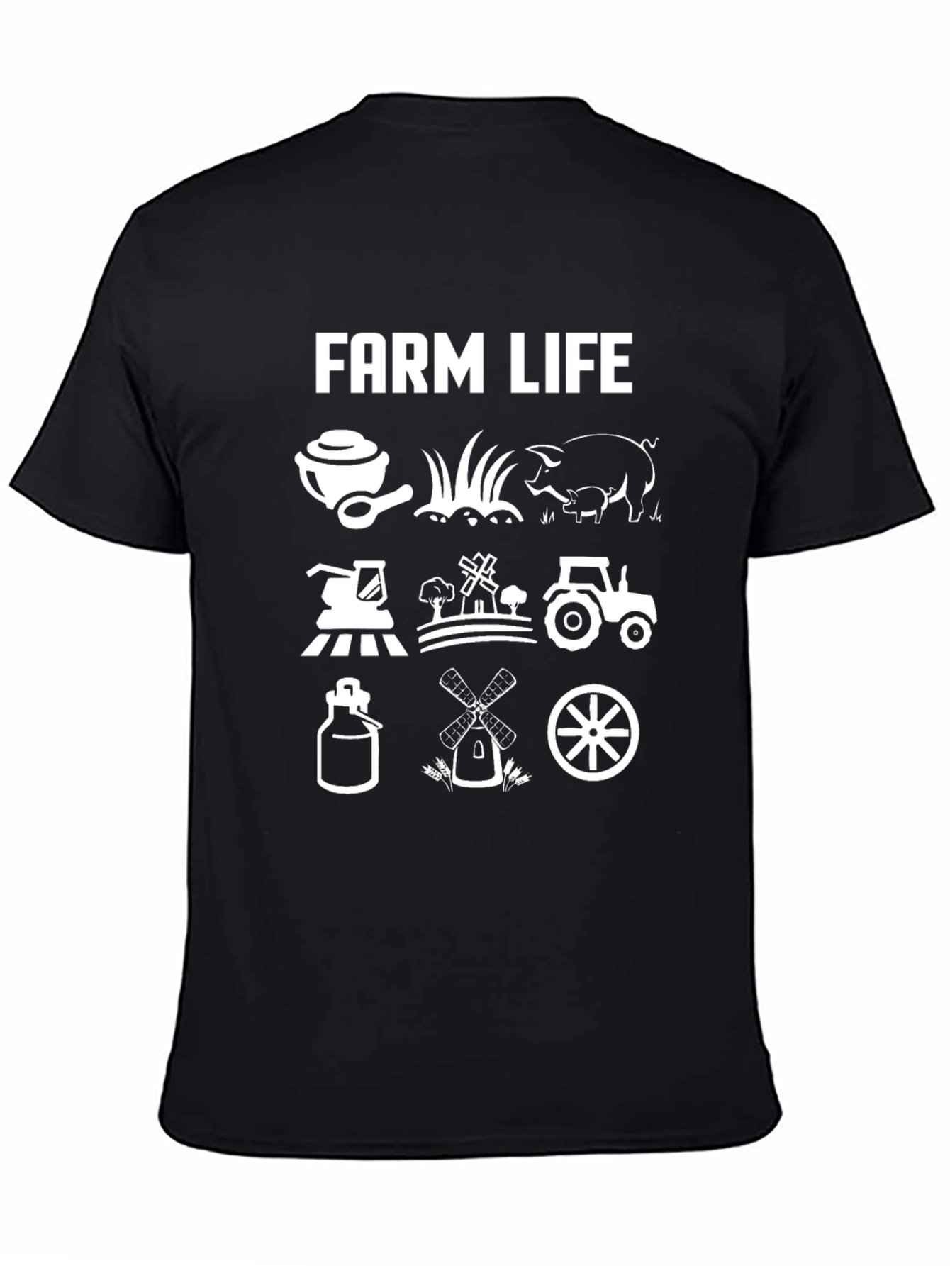 Farm Life Graphic Tee - Black Cotton