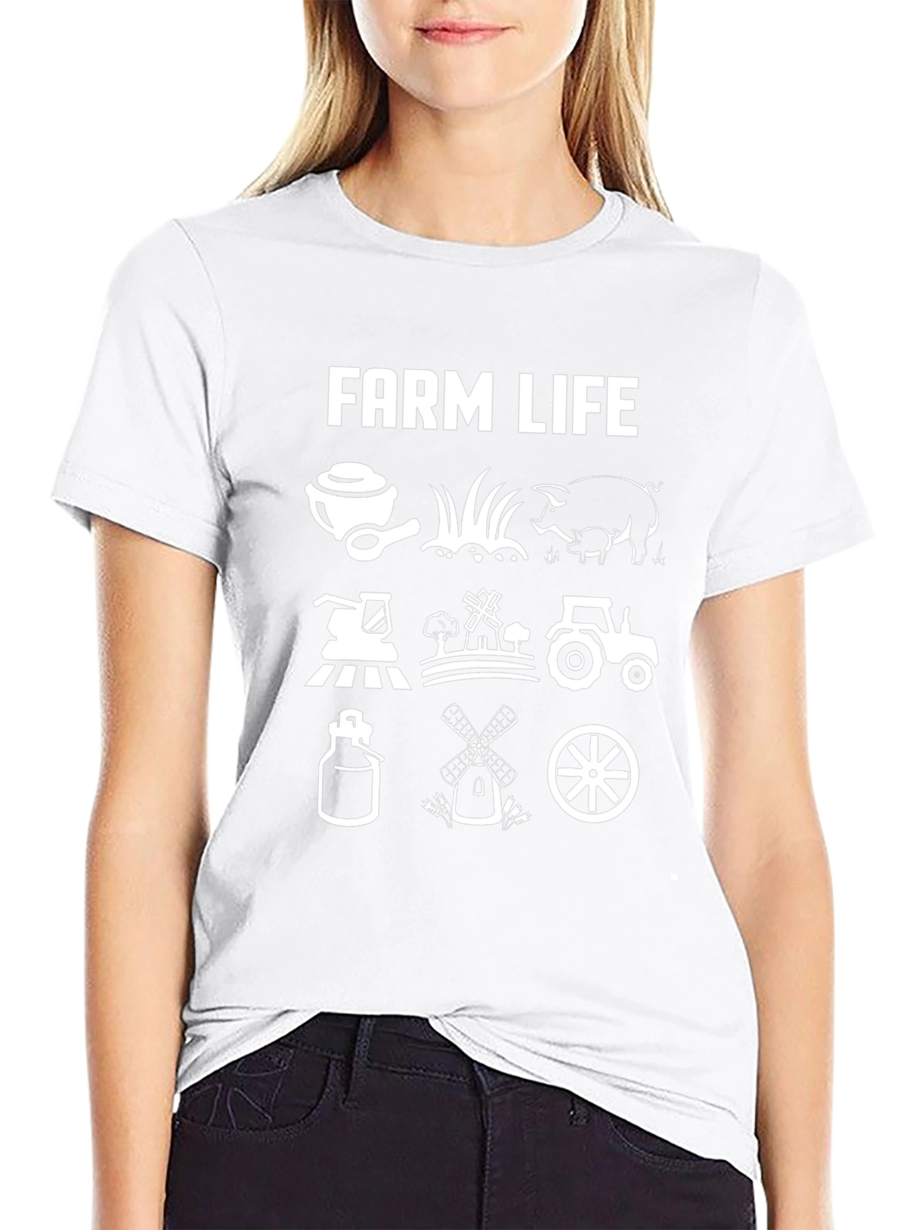 Farm Life Graphic Tee - Black Cotton