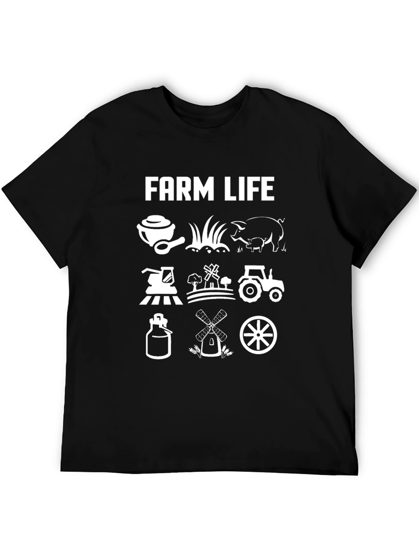 Farm Life Graphic Tee - Black Cotton