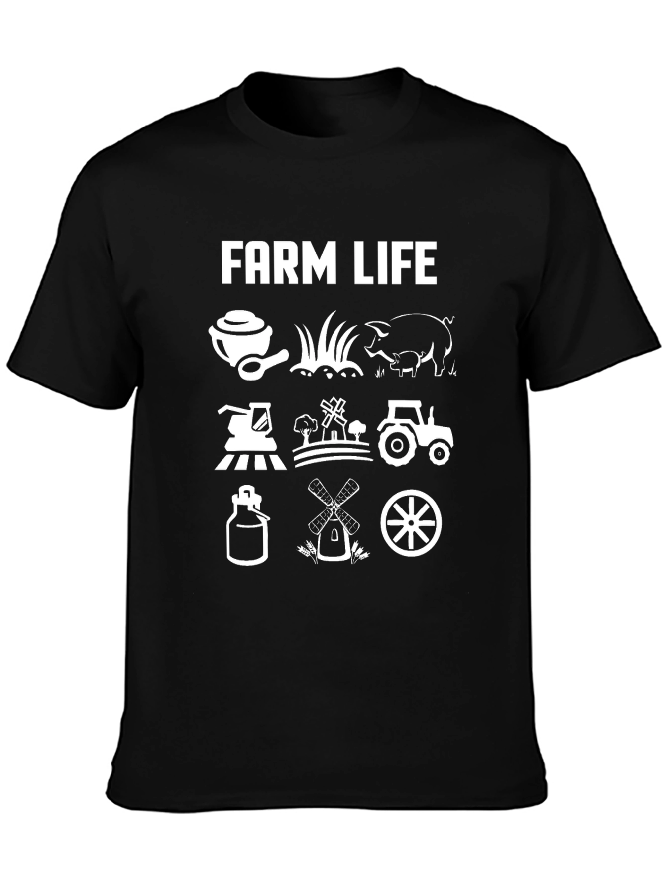 Farm Life Graphic Tee - Black Cotton