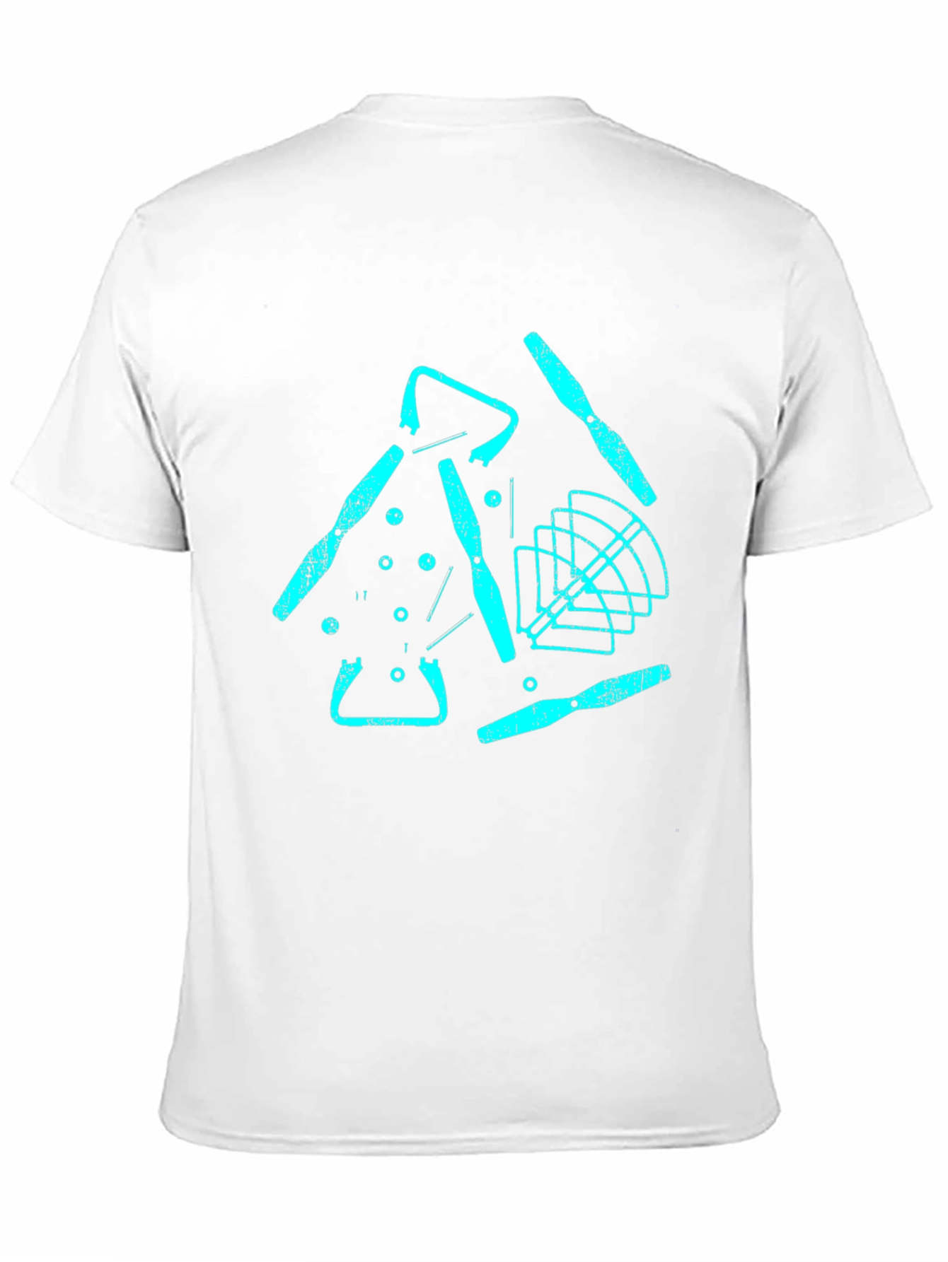 Drone Parts Graphic Tee - Black Casual T-Shirt