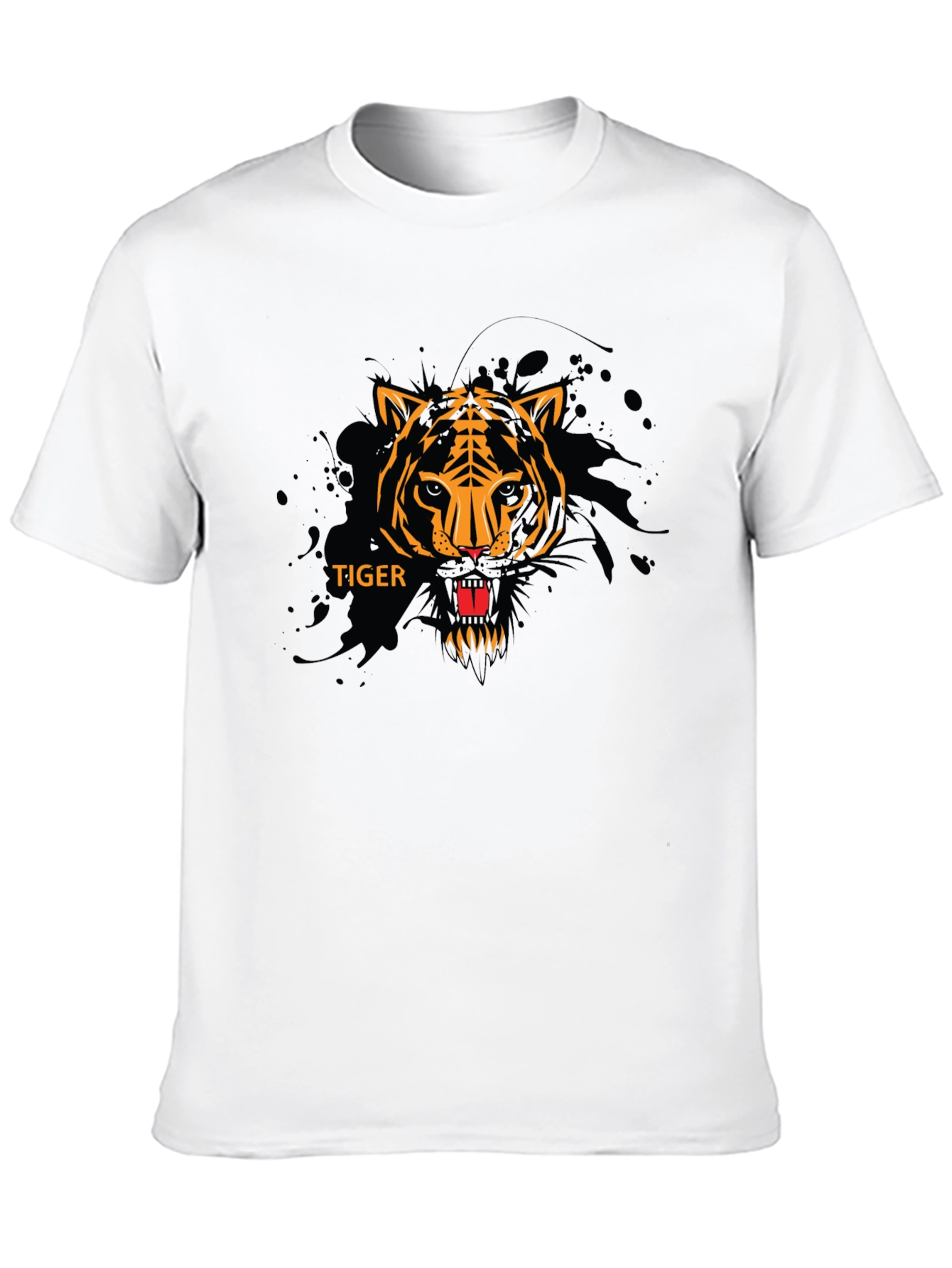 Bold Tiger Graphic Black T-Shirt