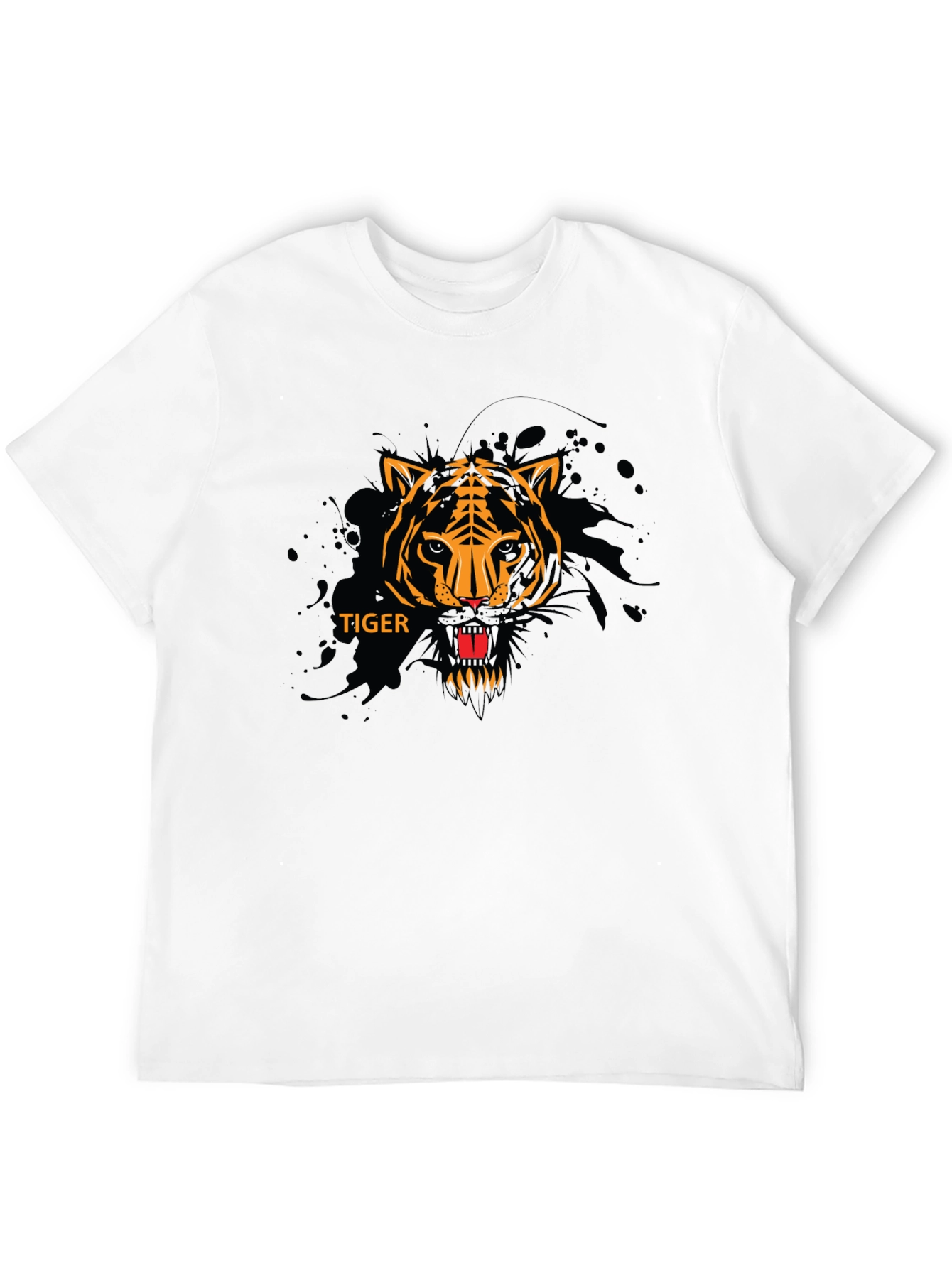 Bold Tiger Graphic Black T-Shirt