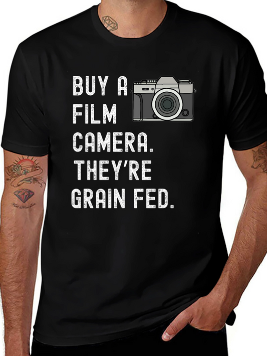 Buy a Film Camera T-Shirt - Grain Fed Humor Tee