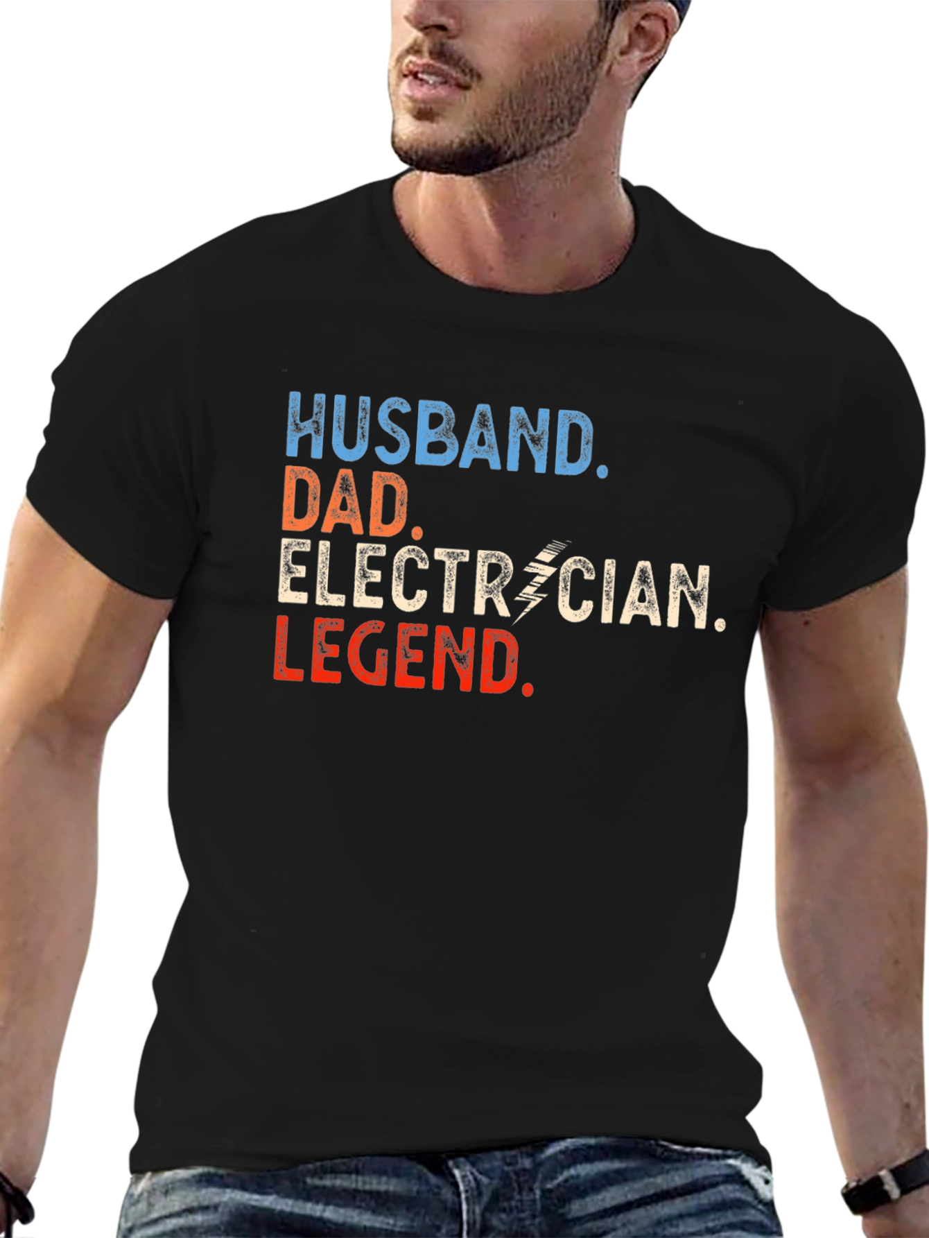 Husband Dad Electrician Legend Graphic Tee