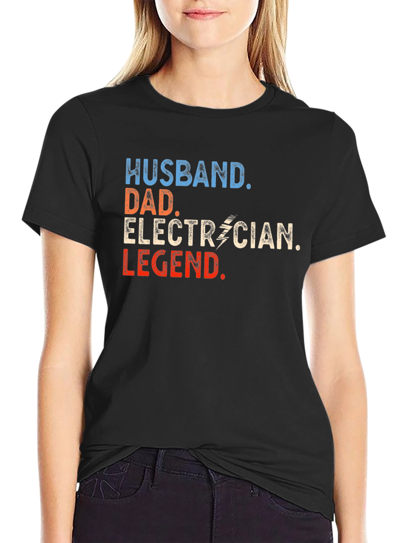 Husband Dad Electrician Legend Graphic Tee