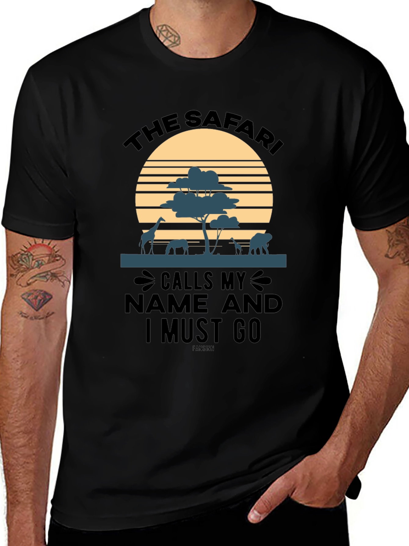 Safari Animal Sunset T-Shirt - Adventure Awaits