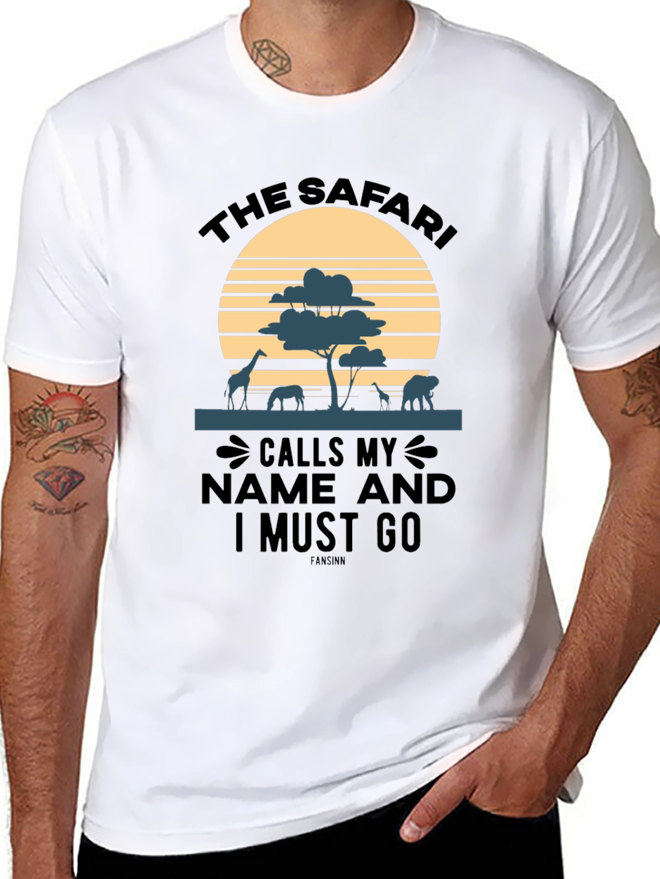 Safari Animal Sunset T-Shirt - Adventure Awaits