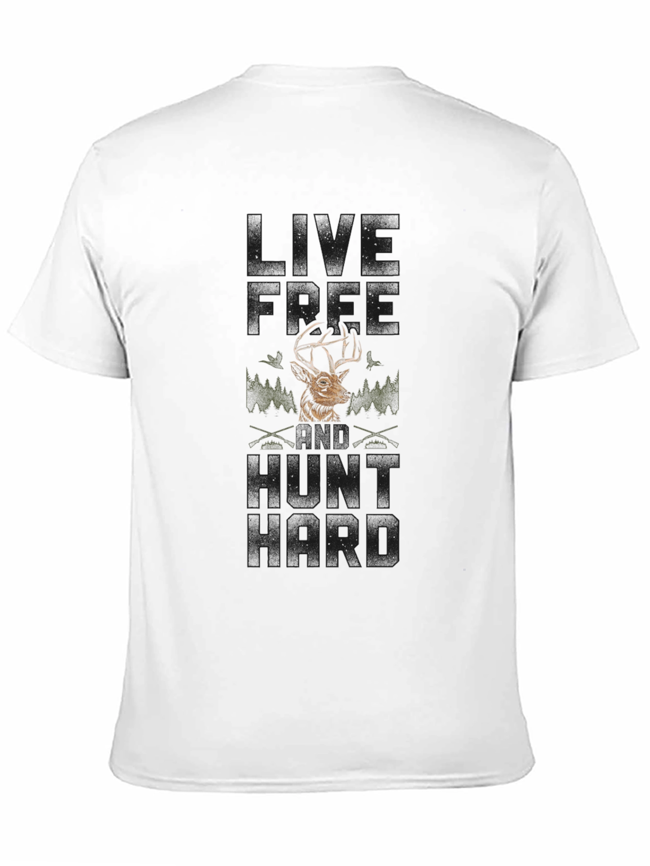 Live Free Hunt Hard Deer Graphic Tee