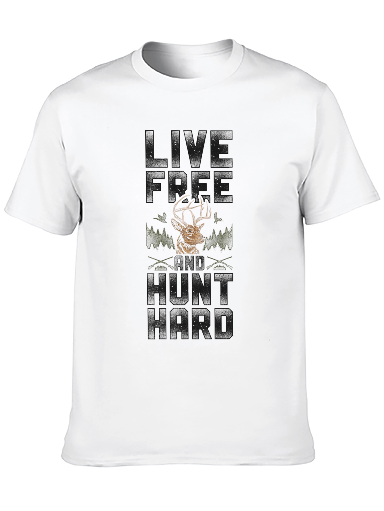 Live Free Hunt Hard Deer Graphic Tee