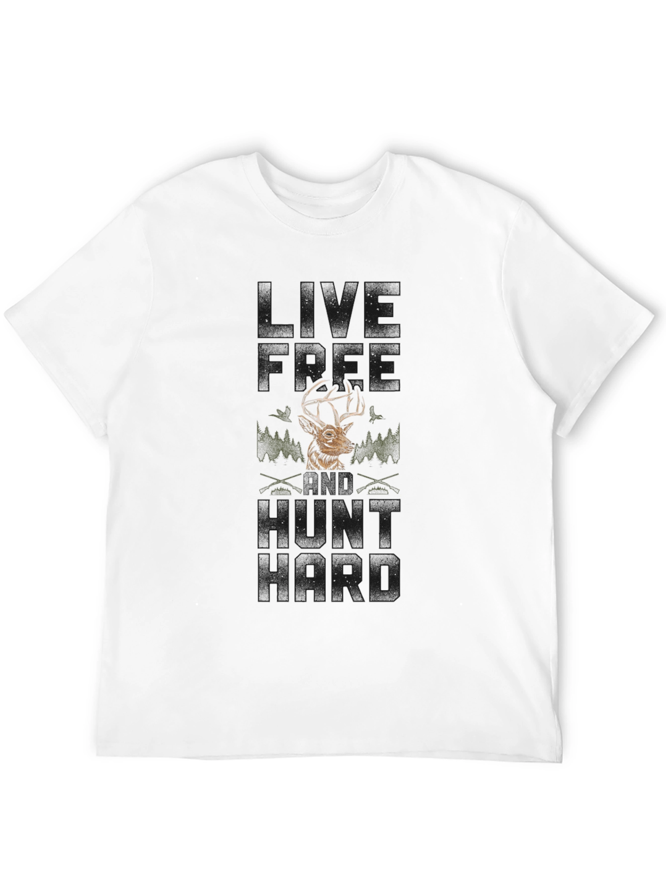Live Free Hunt Hard Deer Graphic Tee