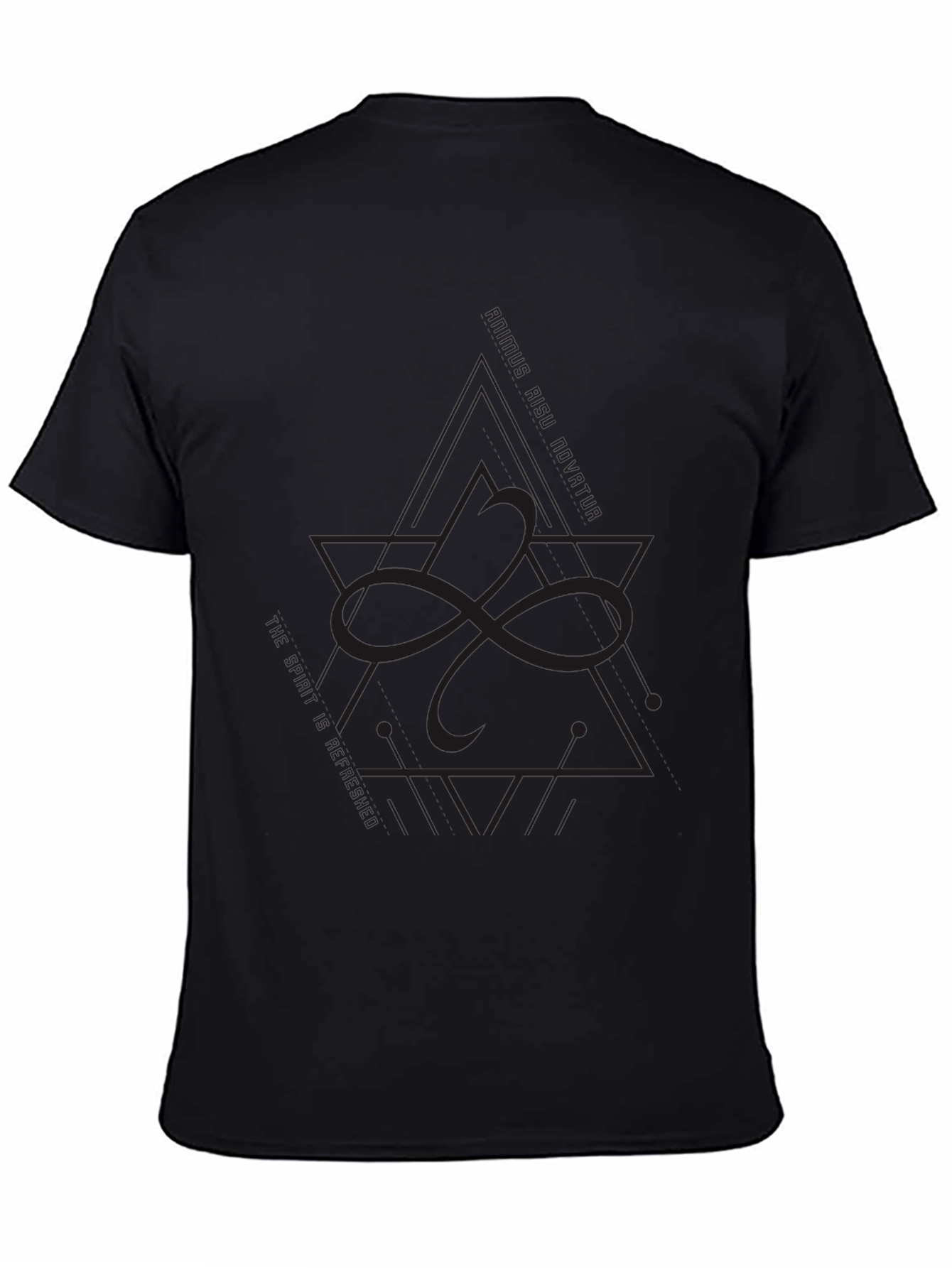 Modern Geometric Graphic Black T-Shirt