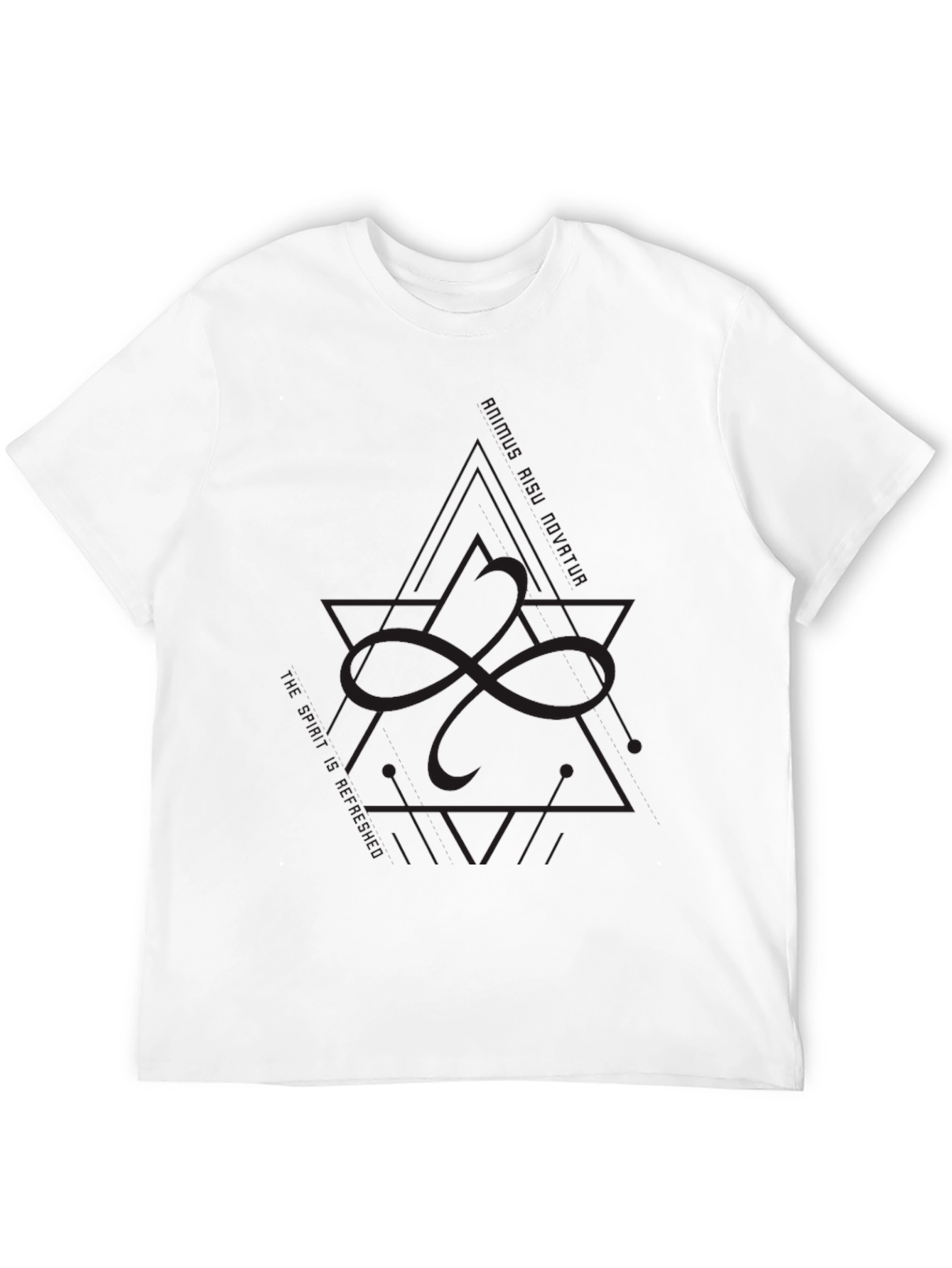 Modern Geometric Graphic Black T-Shirt