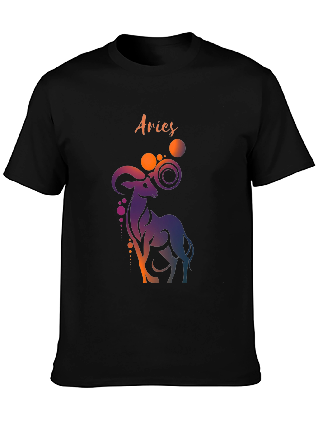 Aries Zodiac Graphic Tee - Black Cotton T-Shirt