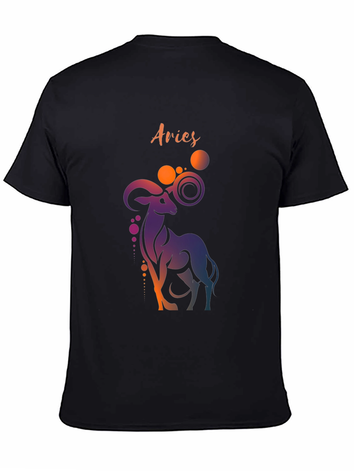 Aries Zodiac Graphic Tee - Black Cotton T-Shirt