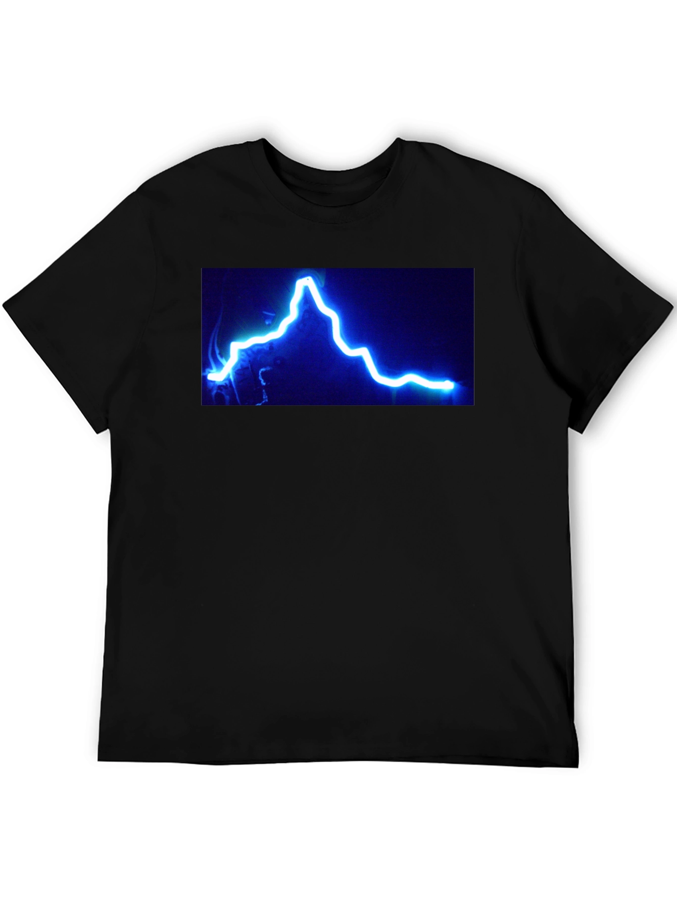 Electric Blue Lightning Bolt Graphic Tee