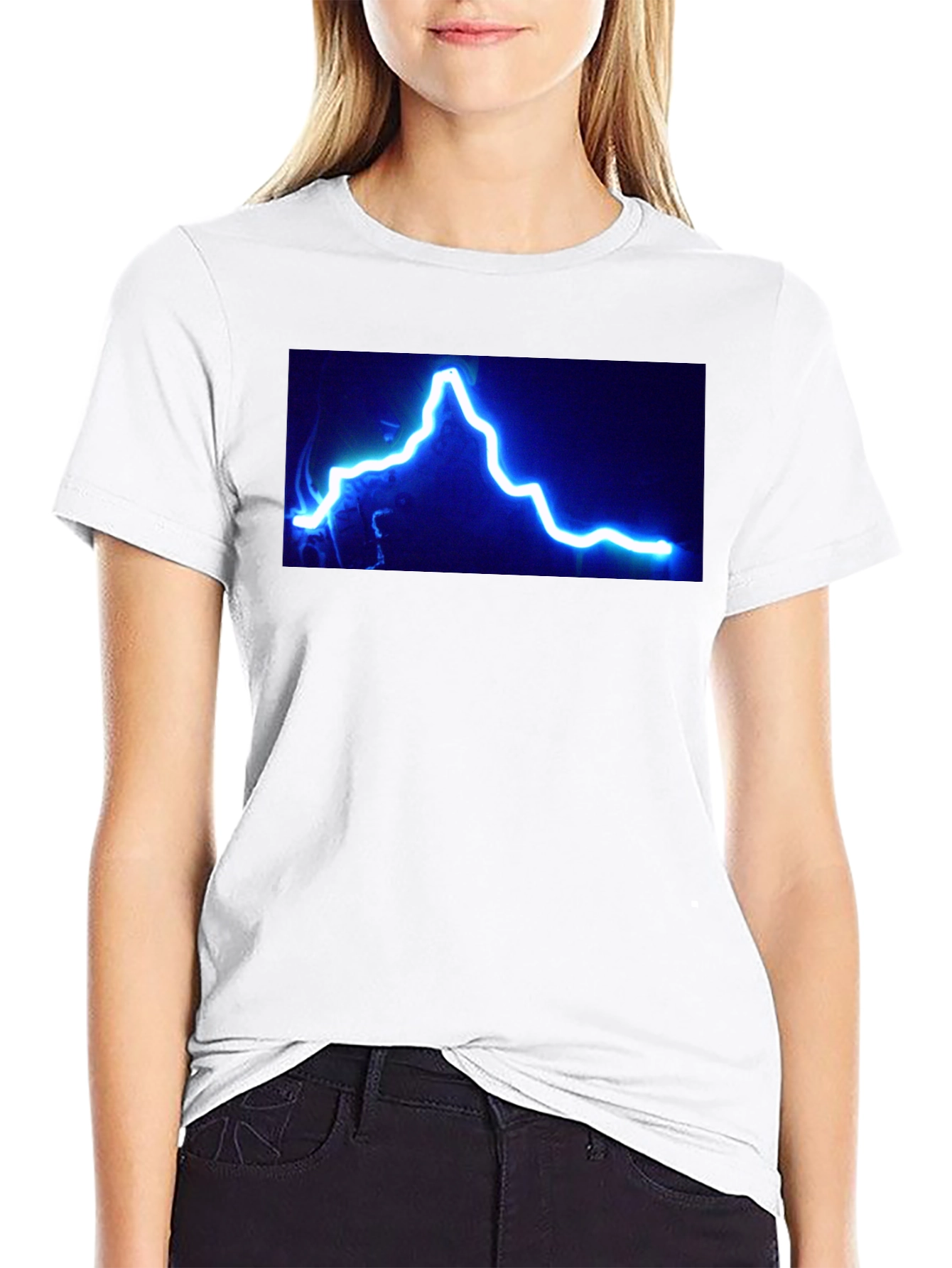 Electric Blue Lightning Bolt Graphic Tee