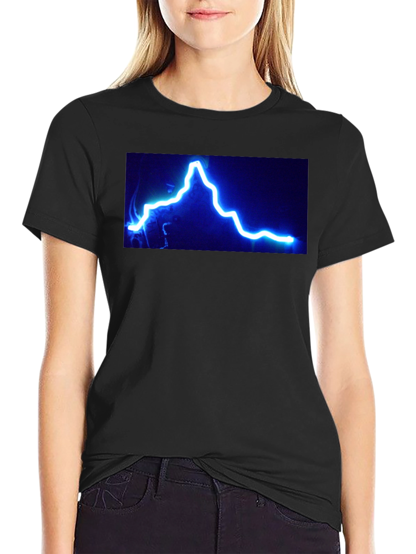 Electric Blue Lightning Bolt Graphic Tee