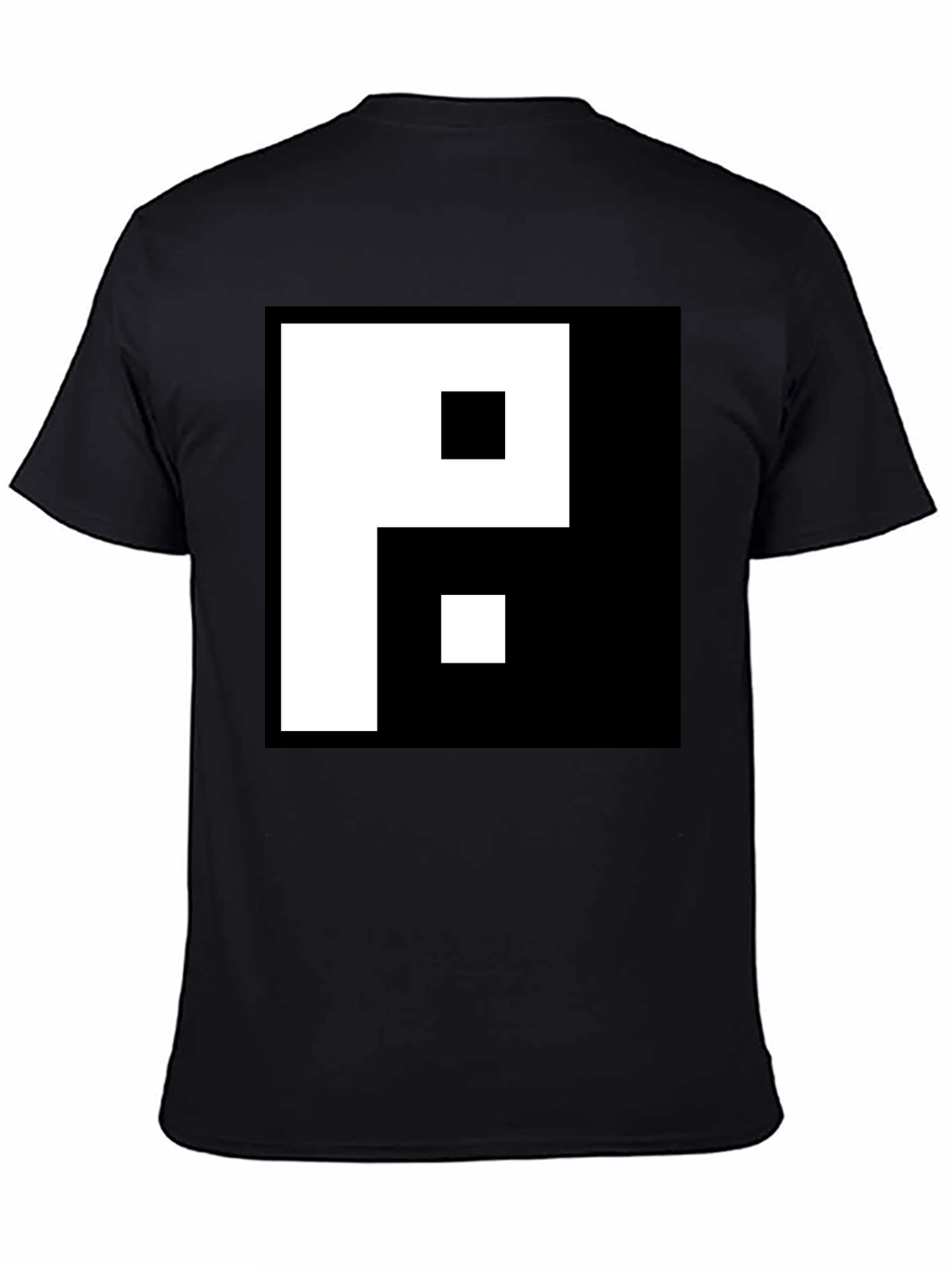 Black Graphic Tee - Pixelated P Design