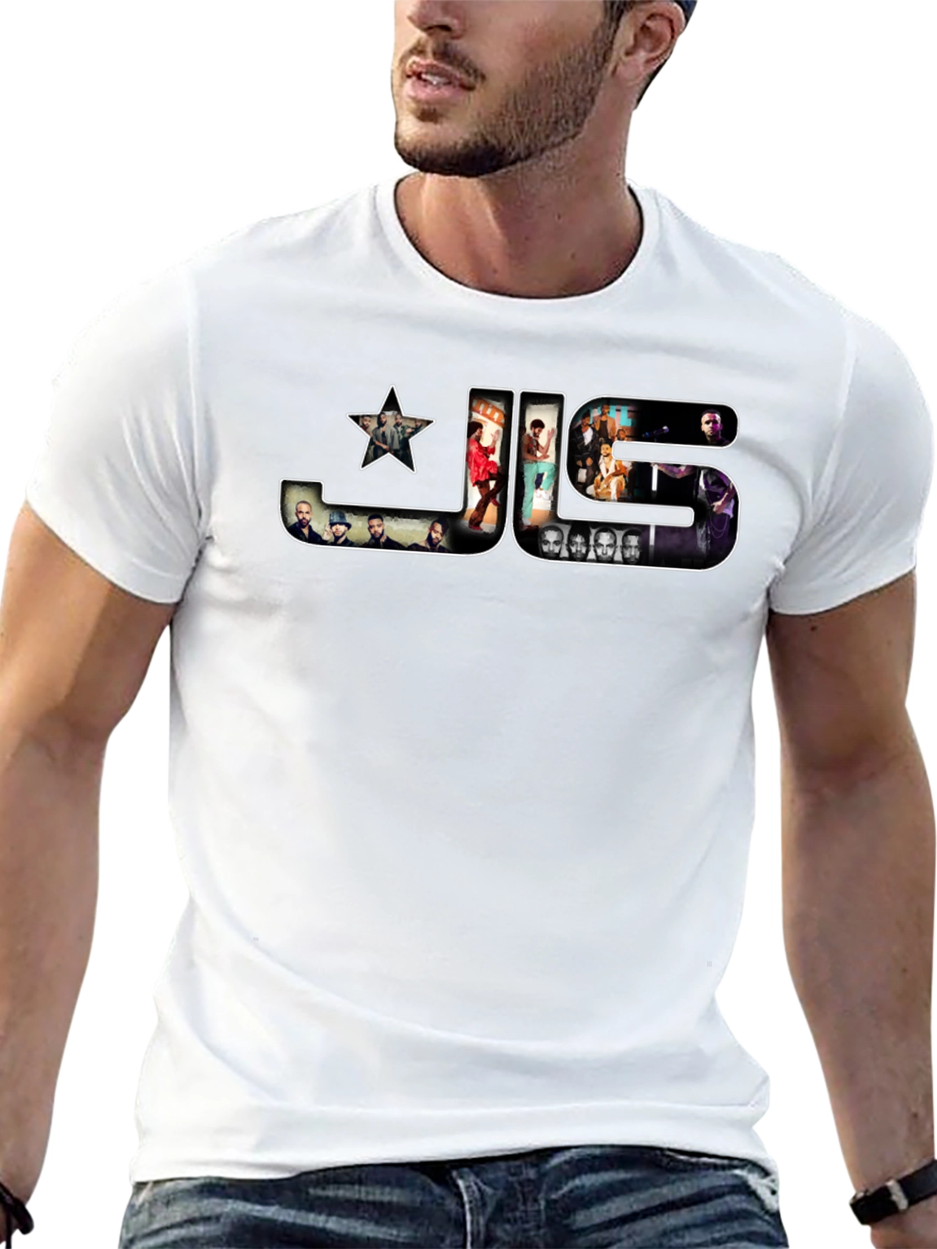 Black JLS Band Graphic Print T-Shirt