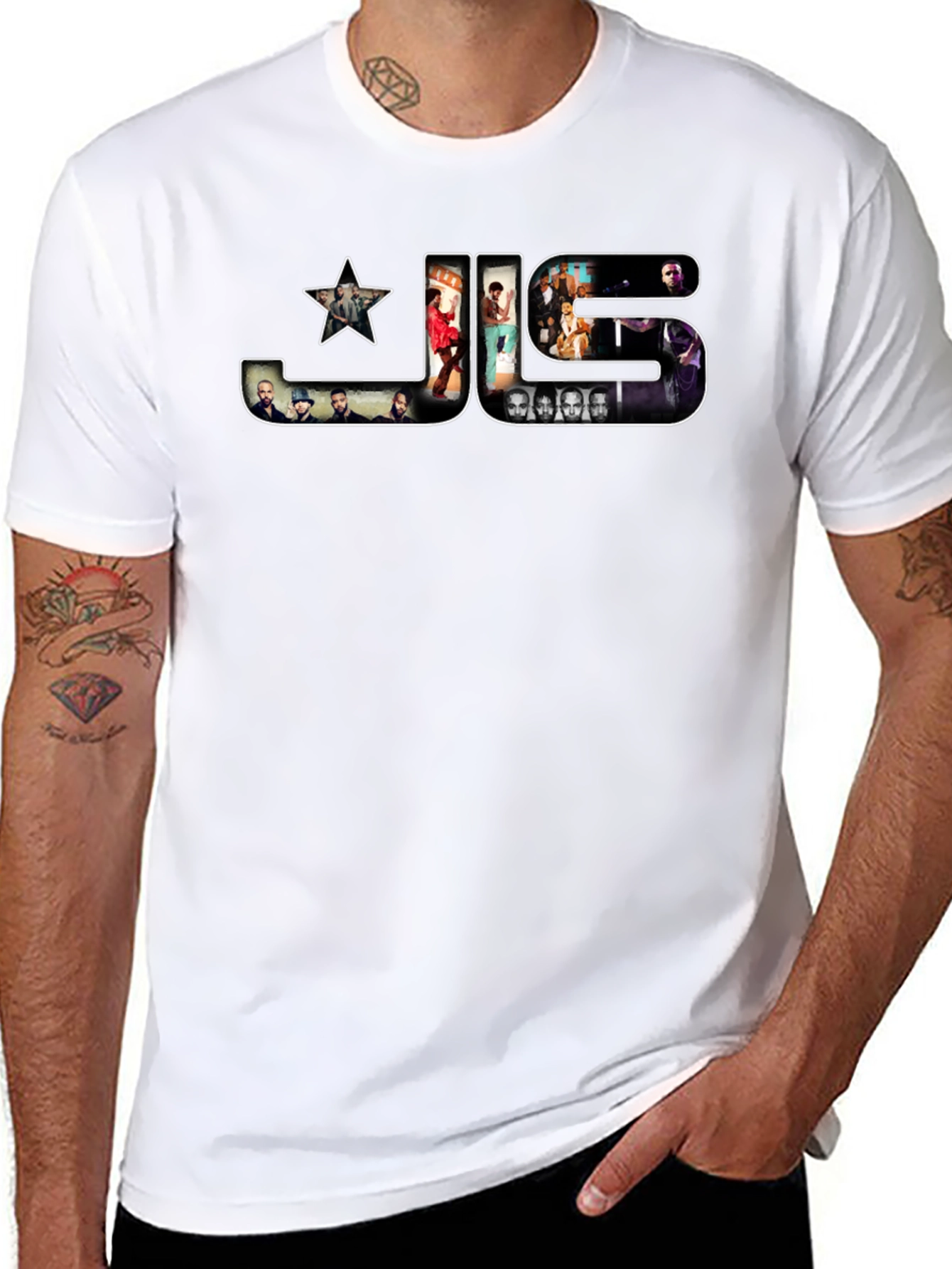 Black JLS Band Graphic Print T-Shirt
